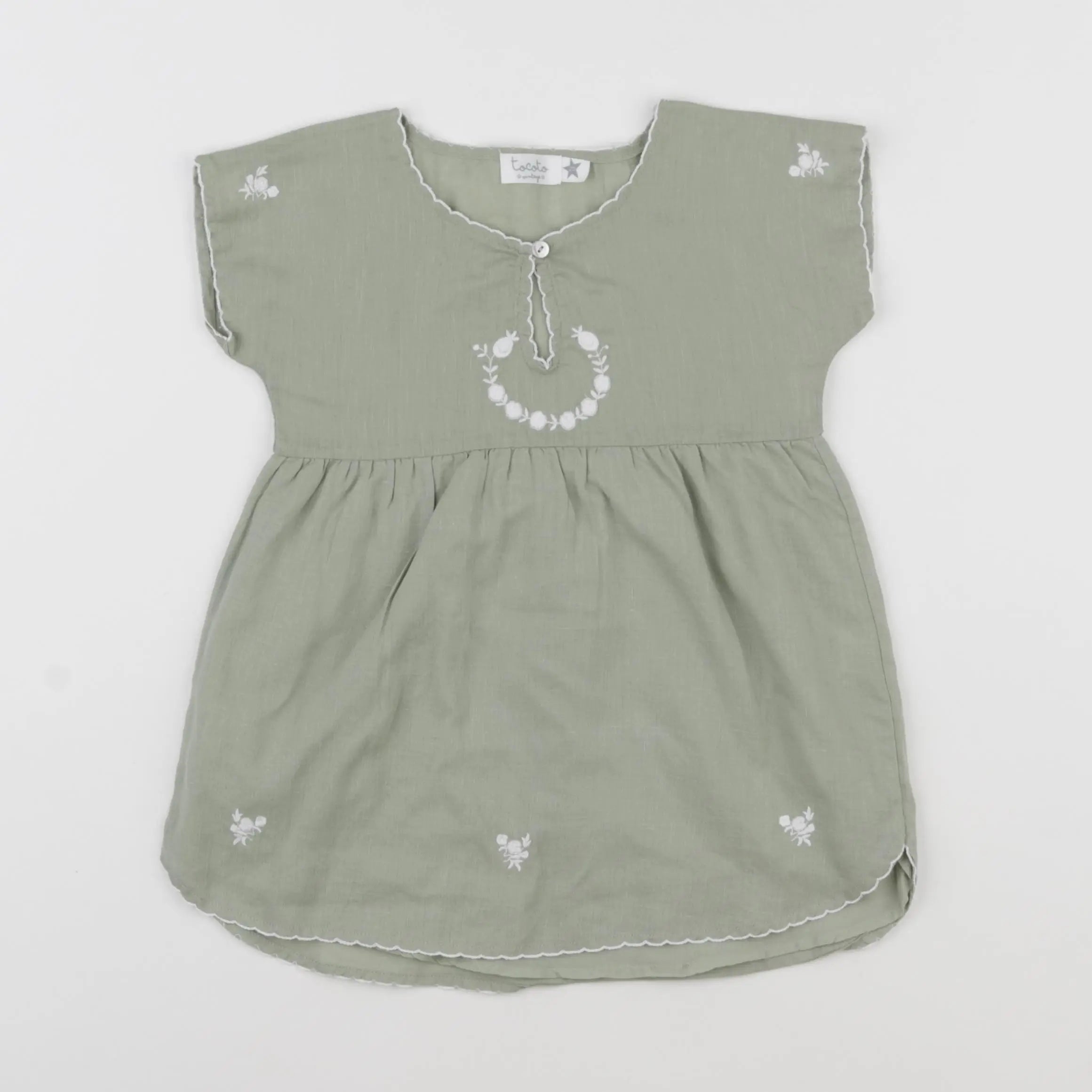 Tocoto vintage - robe vert - 18 mois