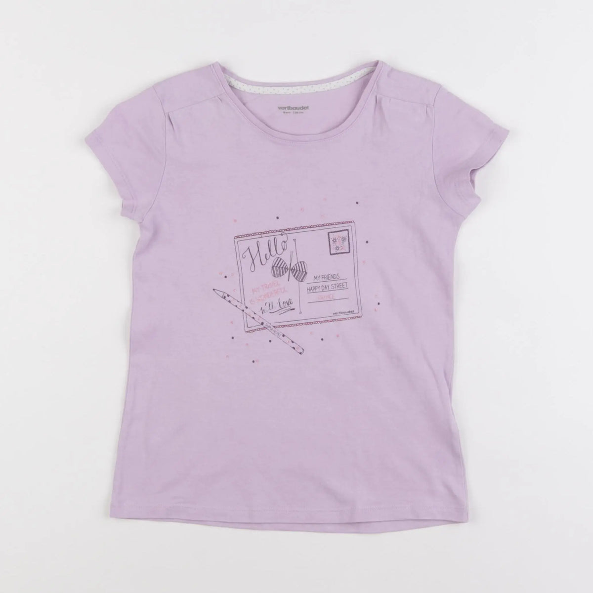 Vertbaudet - tee-shirt violet - 8 ans