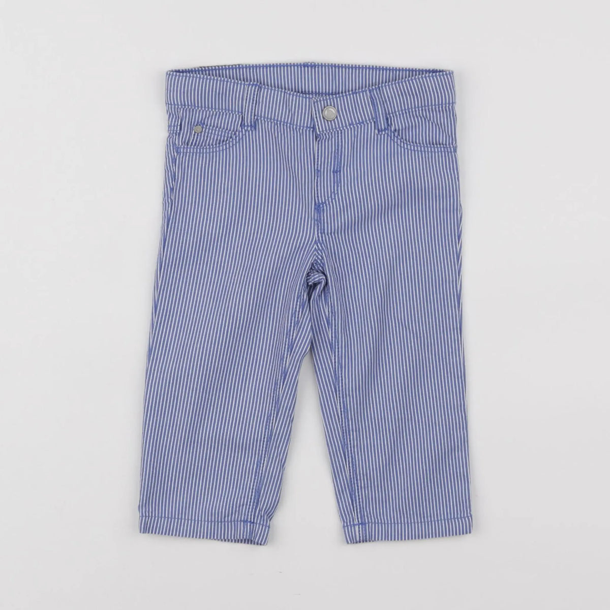 Petit Bateau - pantalon blanc, bleu - 12 mois