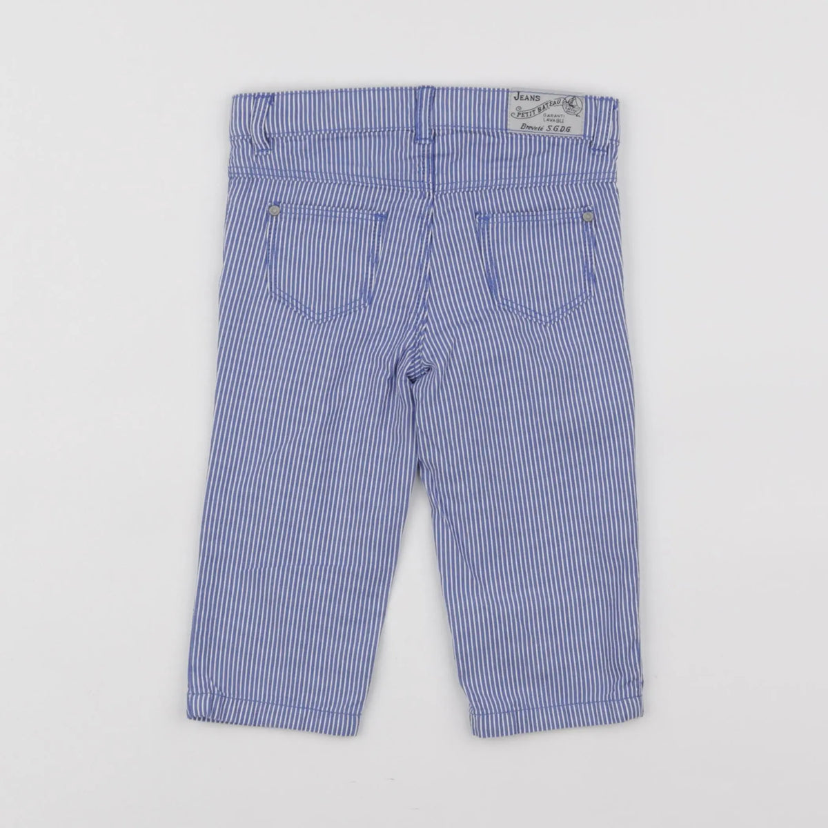 Petit Bateau - pantalon blanc, bleu - 12 mois