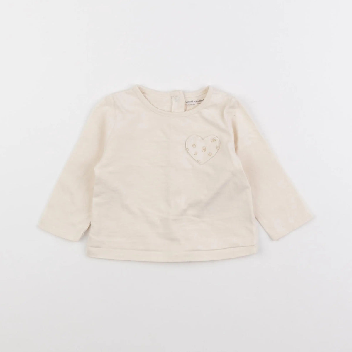 Vertbaudet - tee-shirt beige - 6 mois