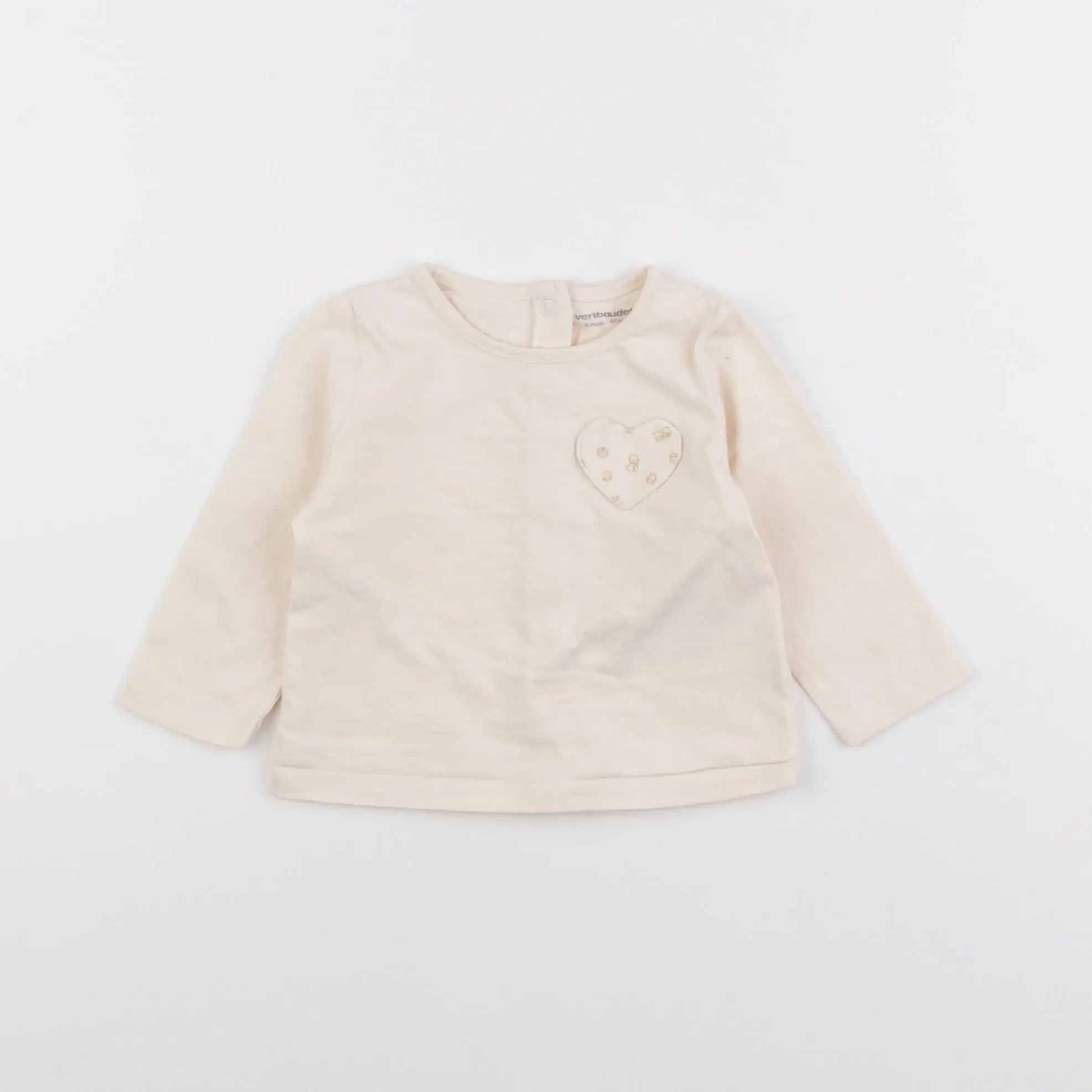 Vertbaudet - tee-shirt beige - 6 mois