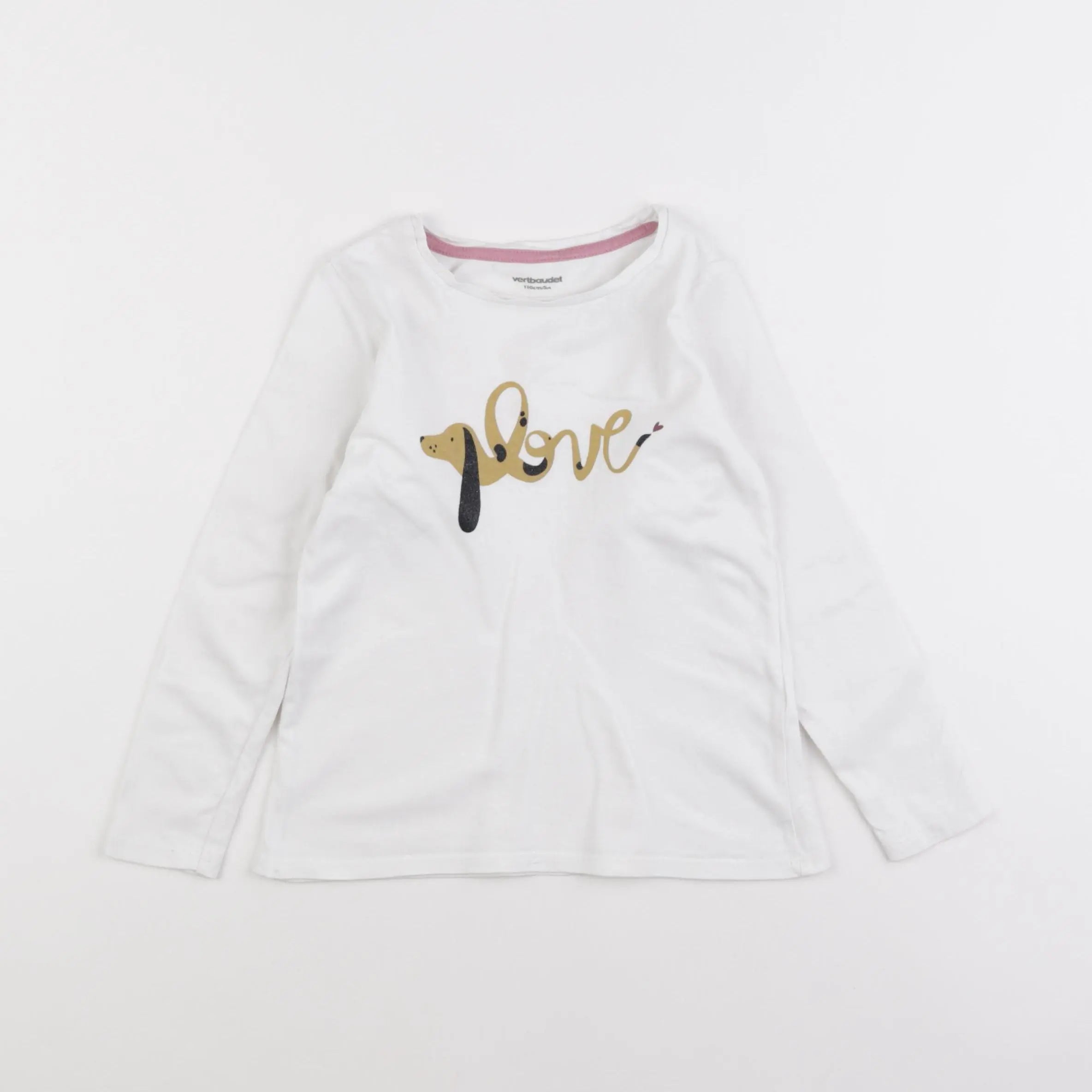 Vertbaudet - tee-shirt blanc - 5 ans