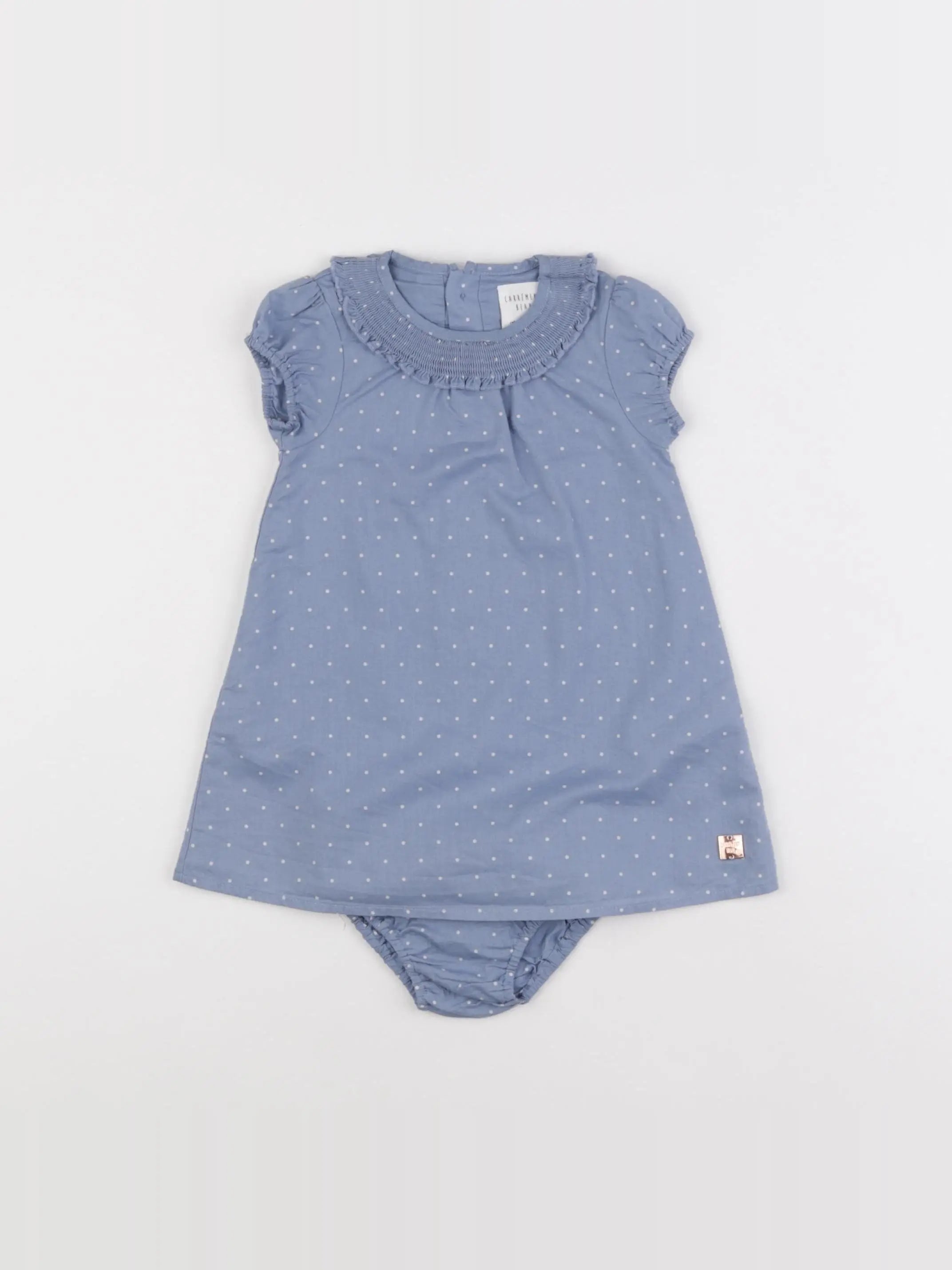Carrément Beau - robe bleu - 6 mois