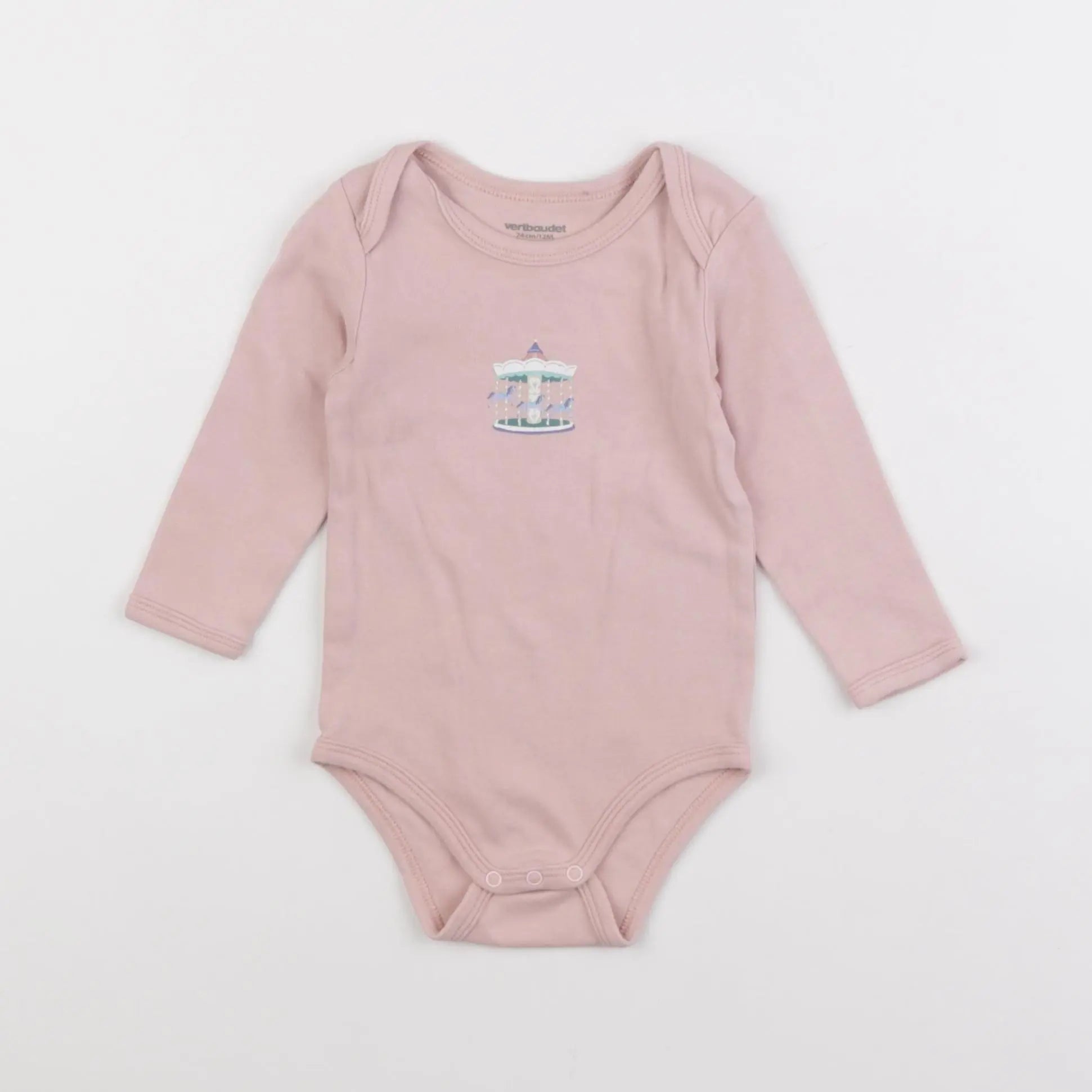 Vertbaudet - body rose - 12 mois