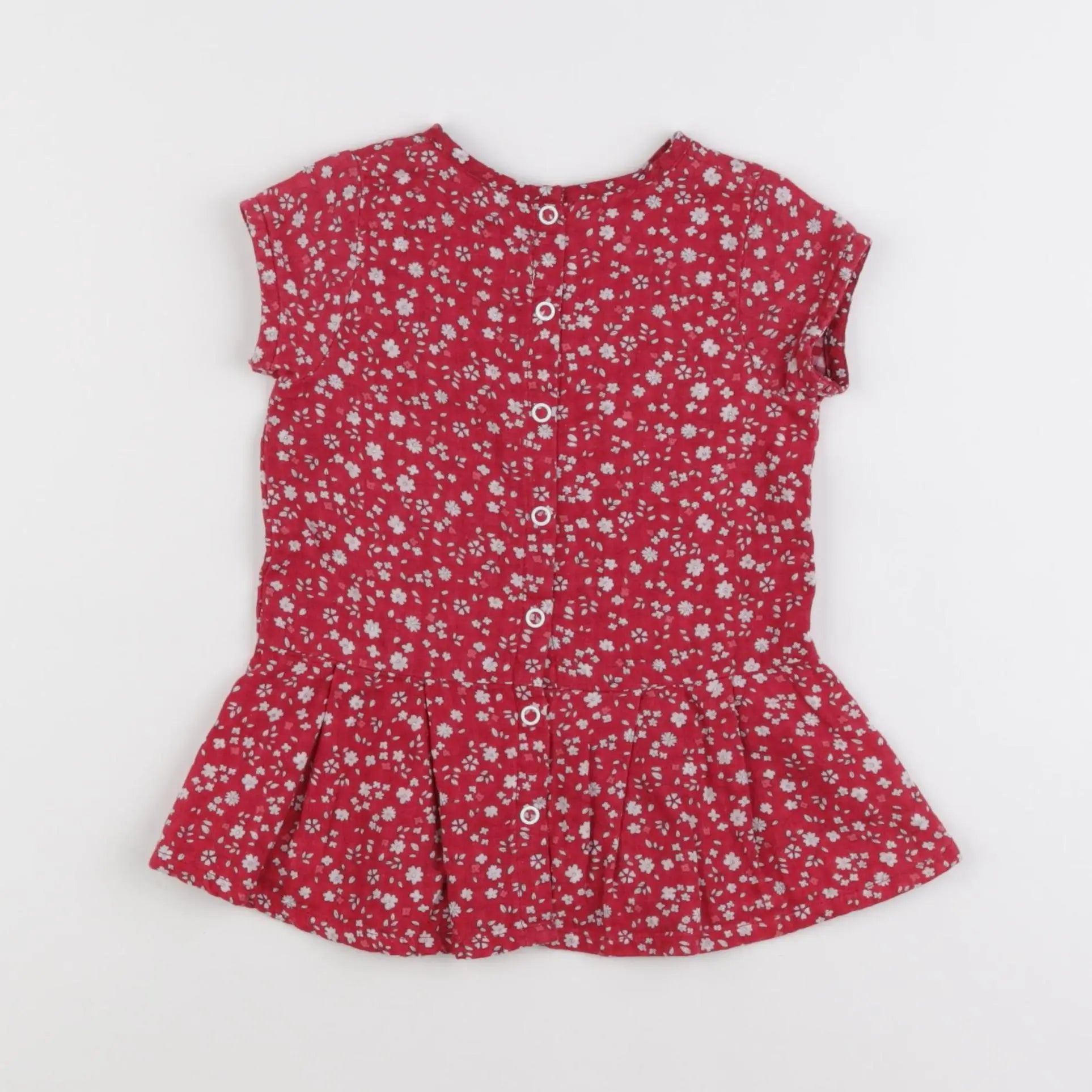 Petit Bateau - robe rouge - 12 mois