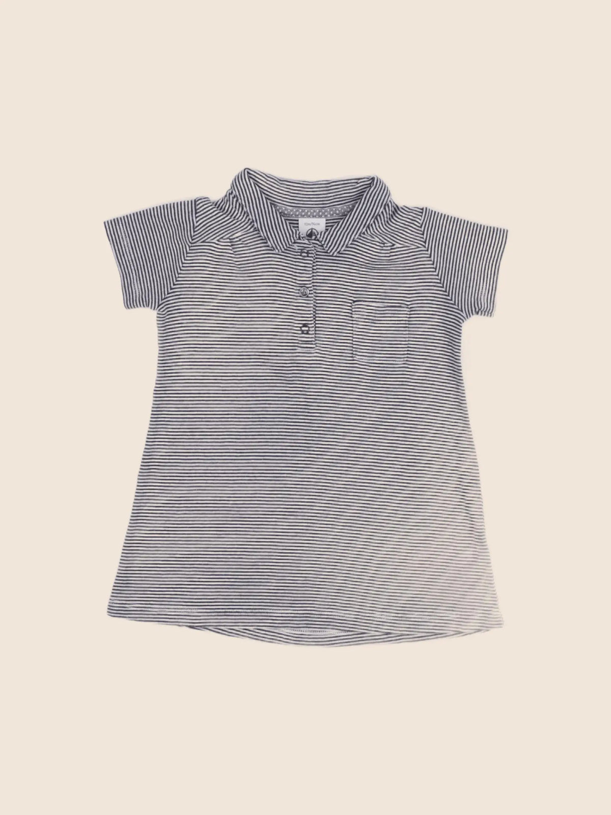Petit Bateau - robe bleu - 12 mois