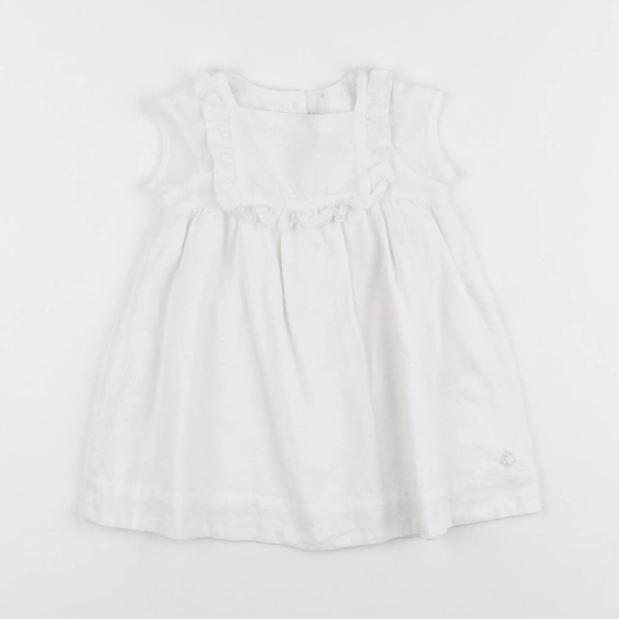 Petit Bateau - robe blanc - 12 mois