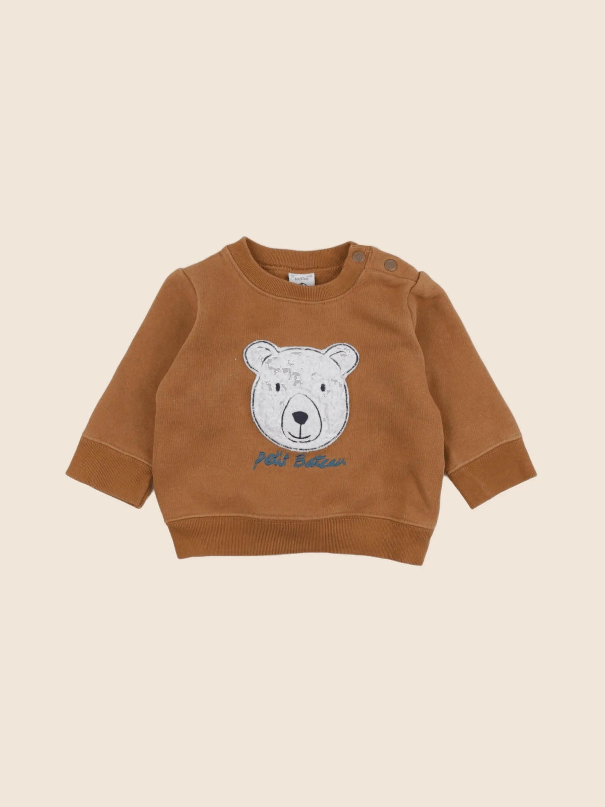 Petit Bateau - sweat marron - 6 mois