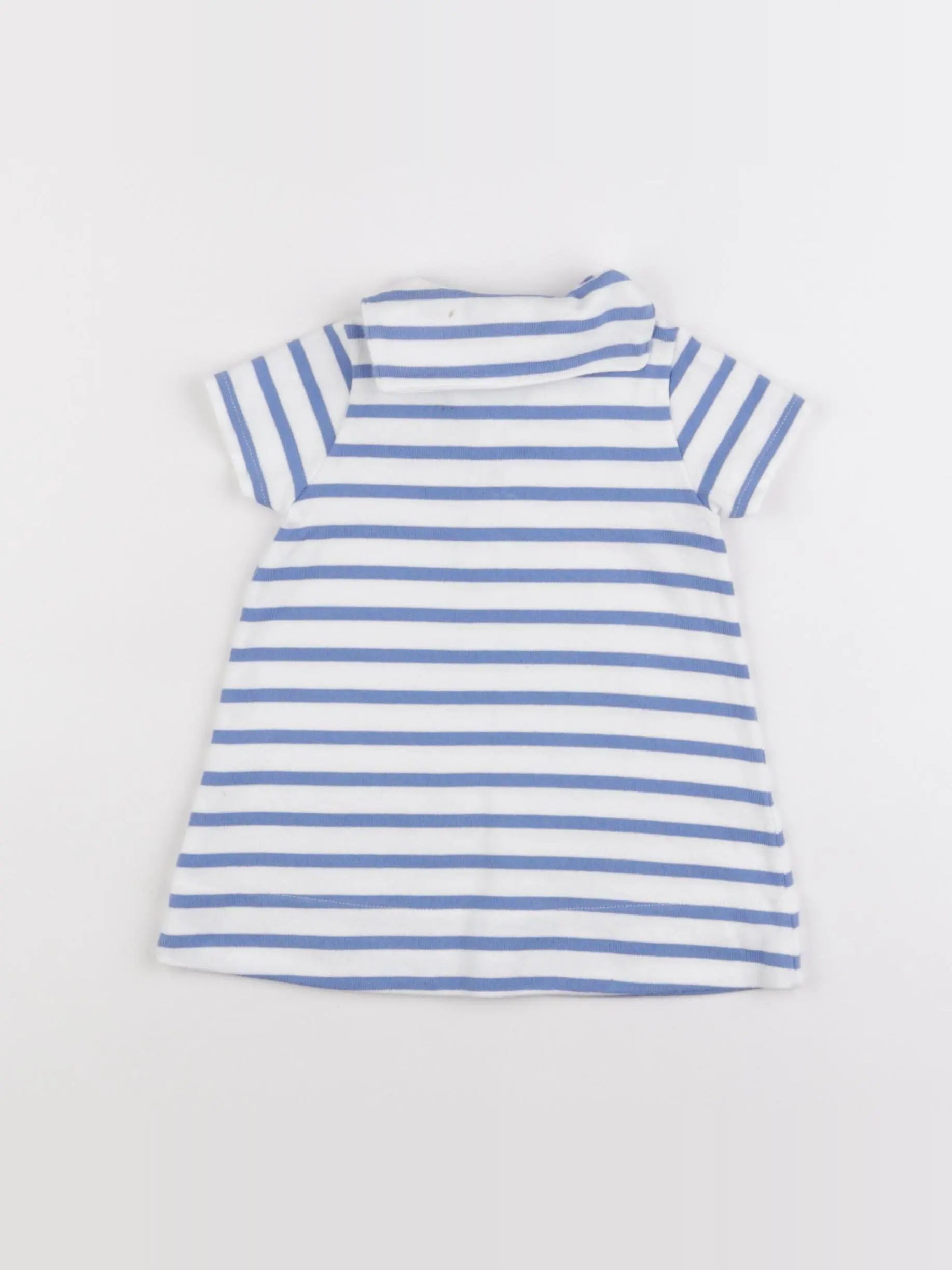 Petit Bateau - robe bleu, blanc - 6 mois