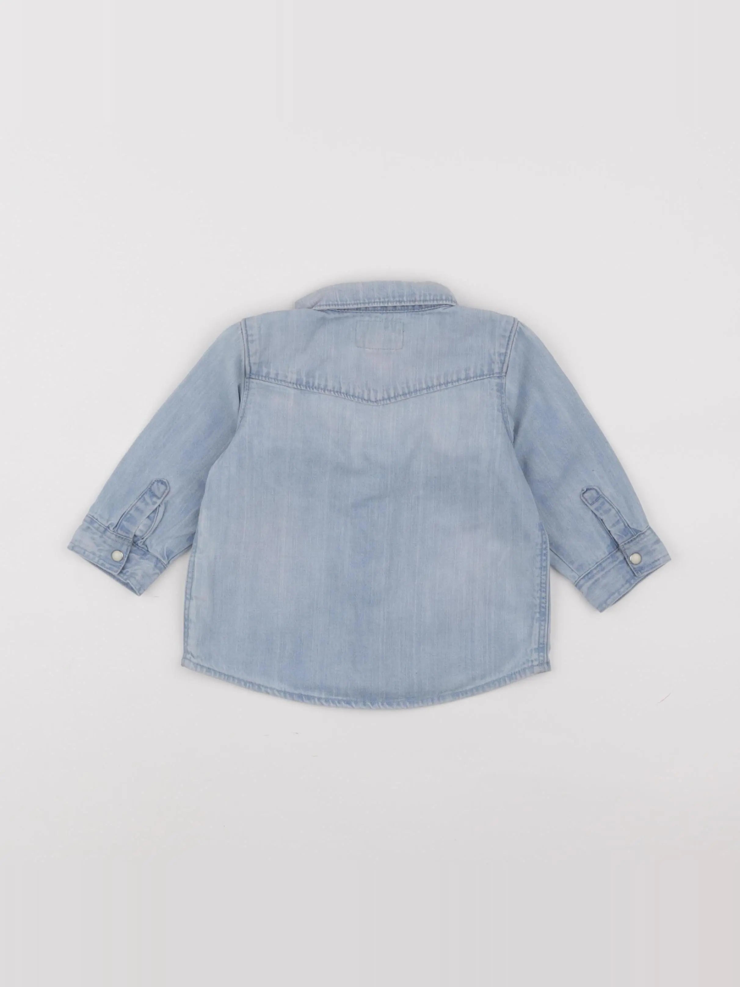 H&M - chemise bleu - 3/6 mois