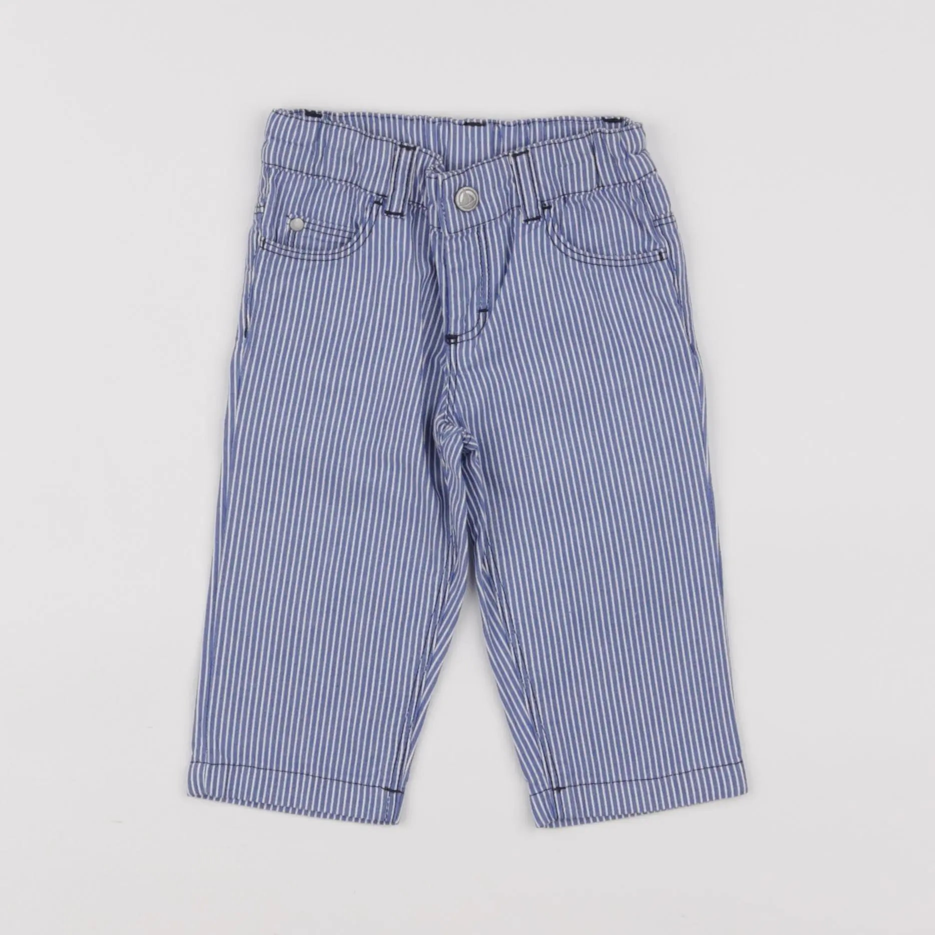 Petit Bateau - pantalon bleu - 6 mois