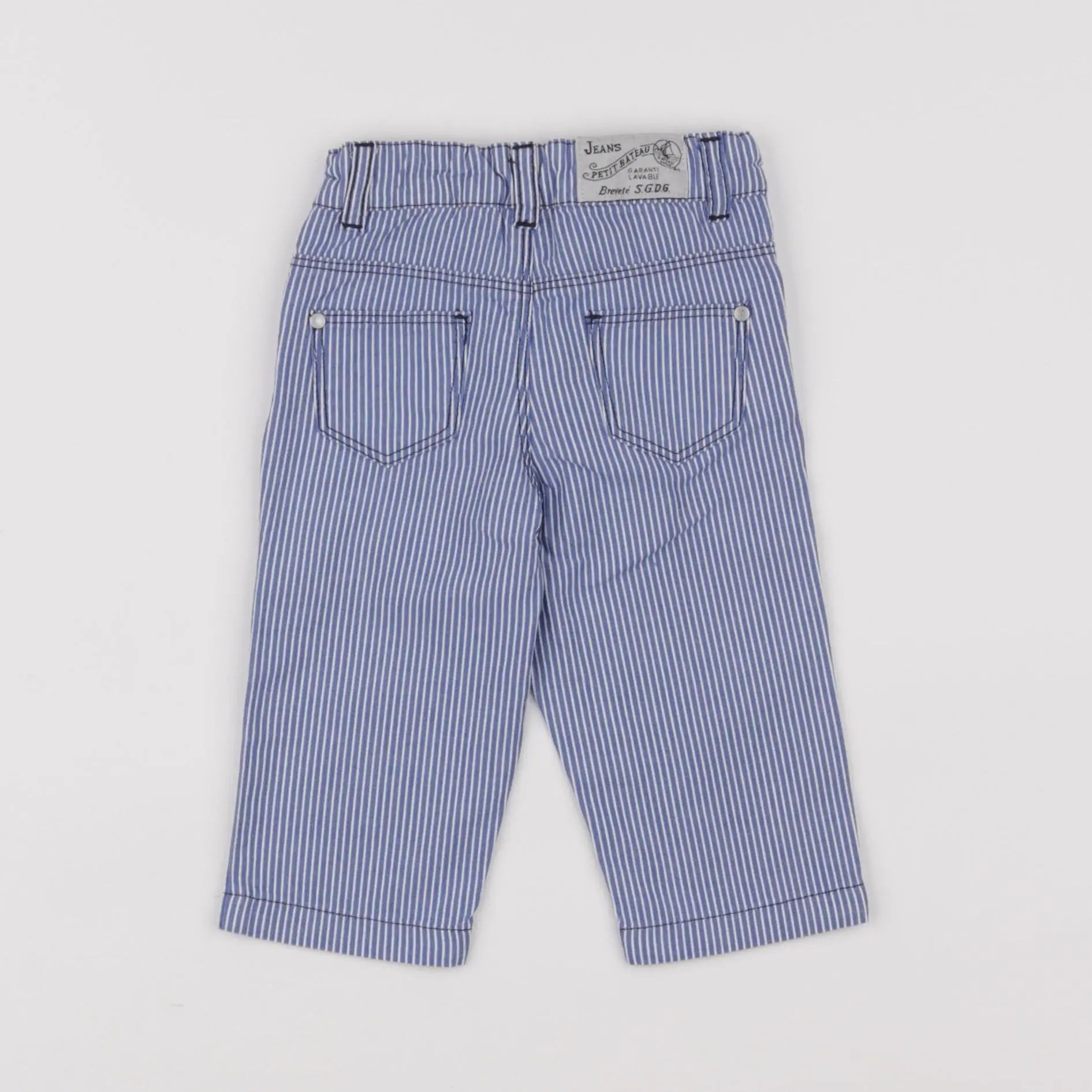 Petit Bateau - pantalon bleu - 6 mois