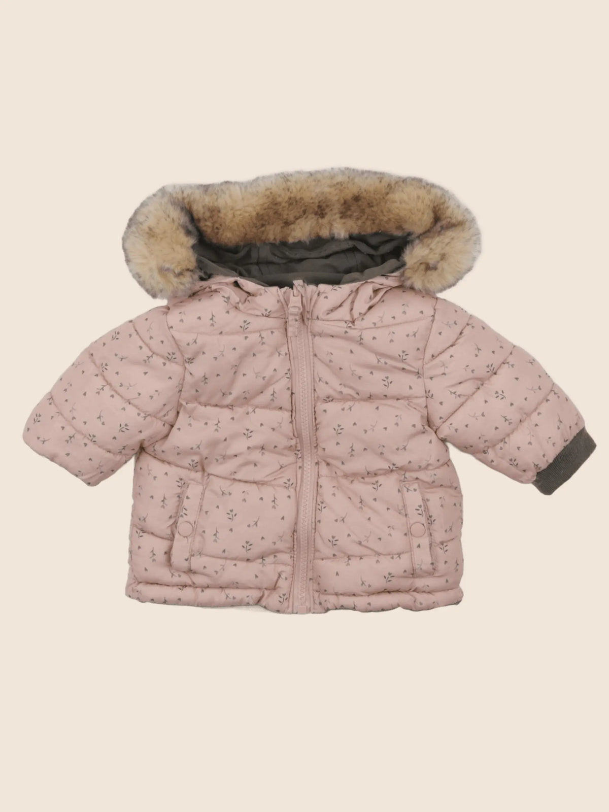 Vertbaudet - manteau vert, rose - 3 mois