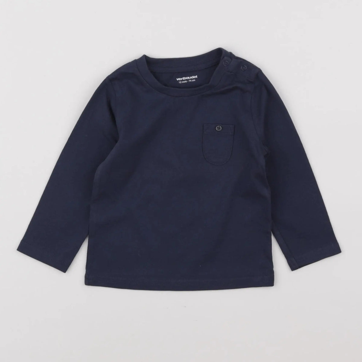 Vertbaudet - tee-shirt bleu - 12 mois