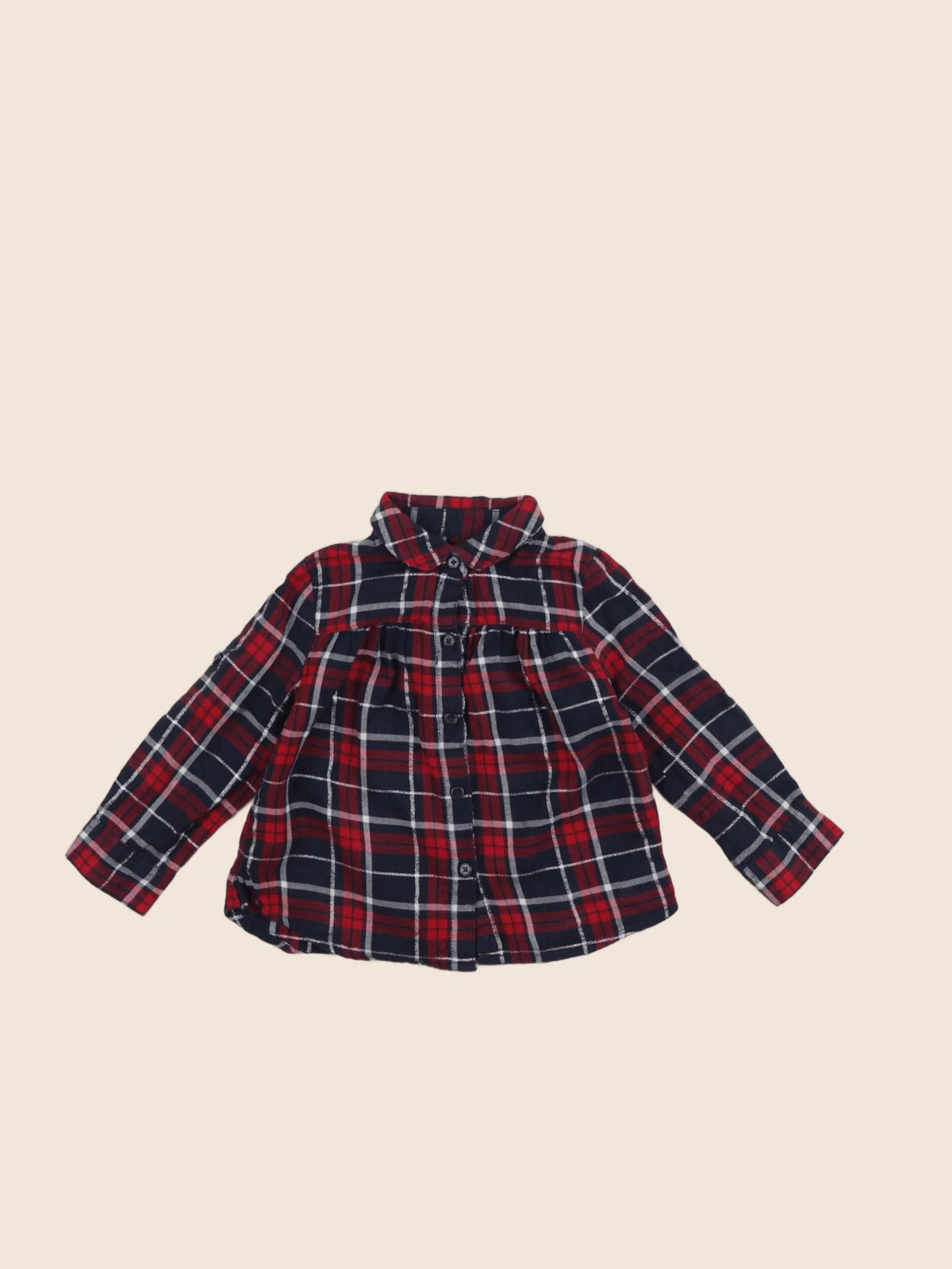 Vertbaudet - blouse bleu, rouge - 2 ans