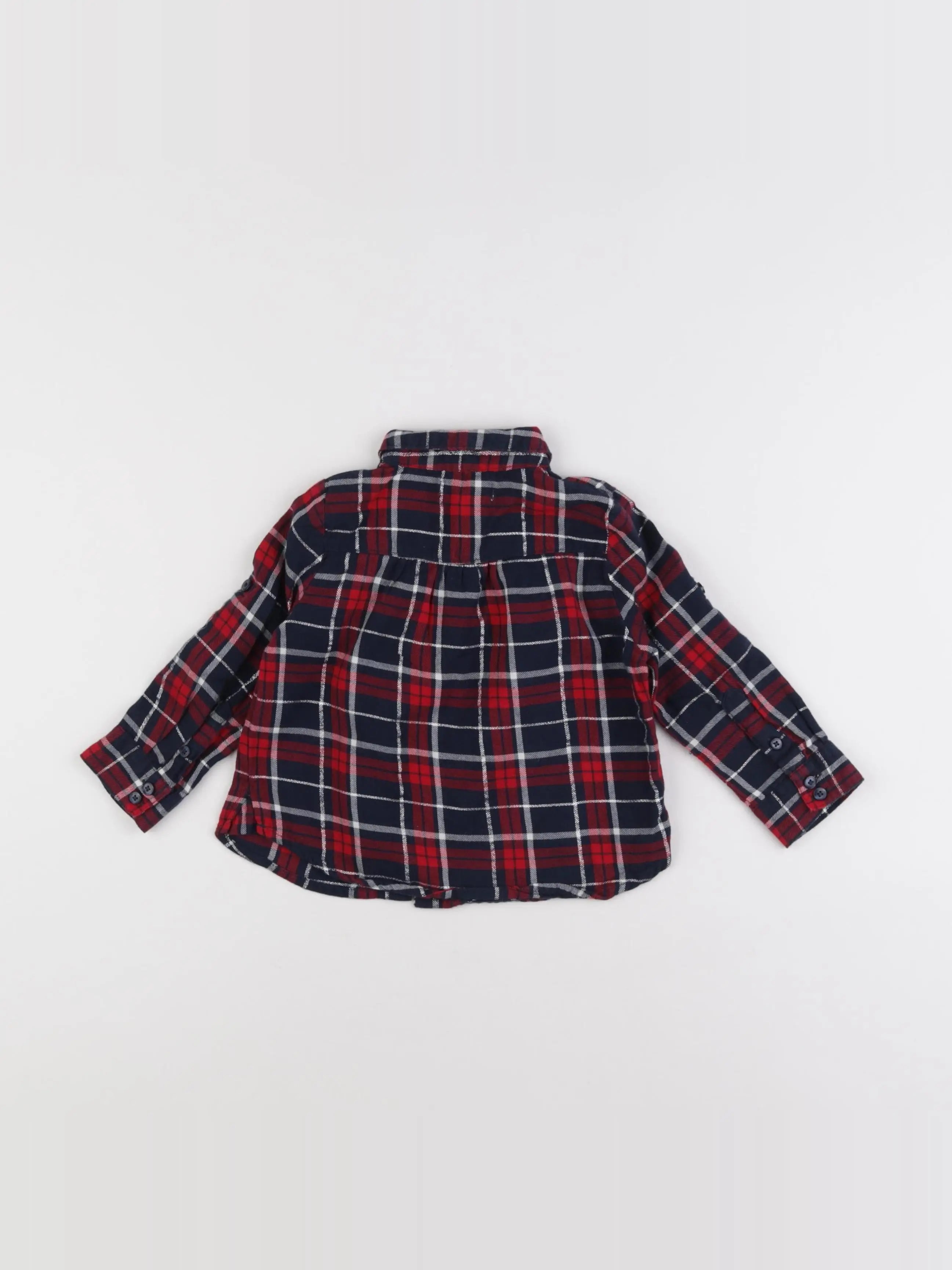 Vertbaudet - blouse bleu, rouge - 2 ans