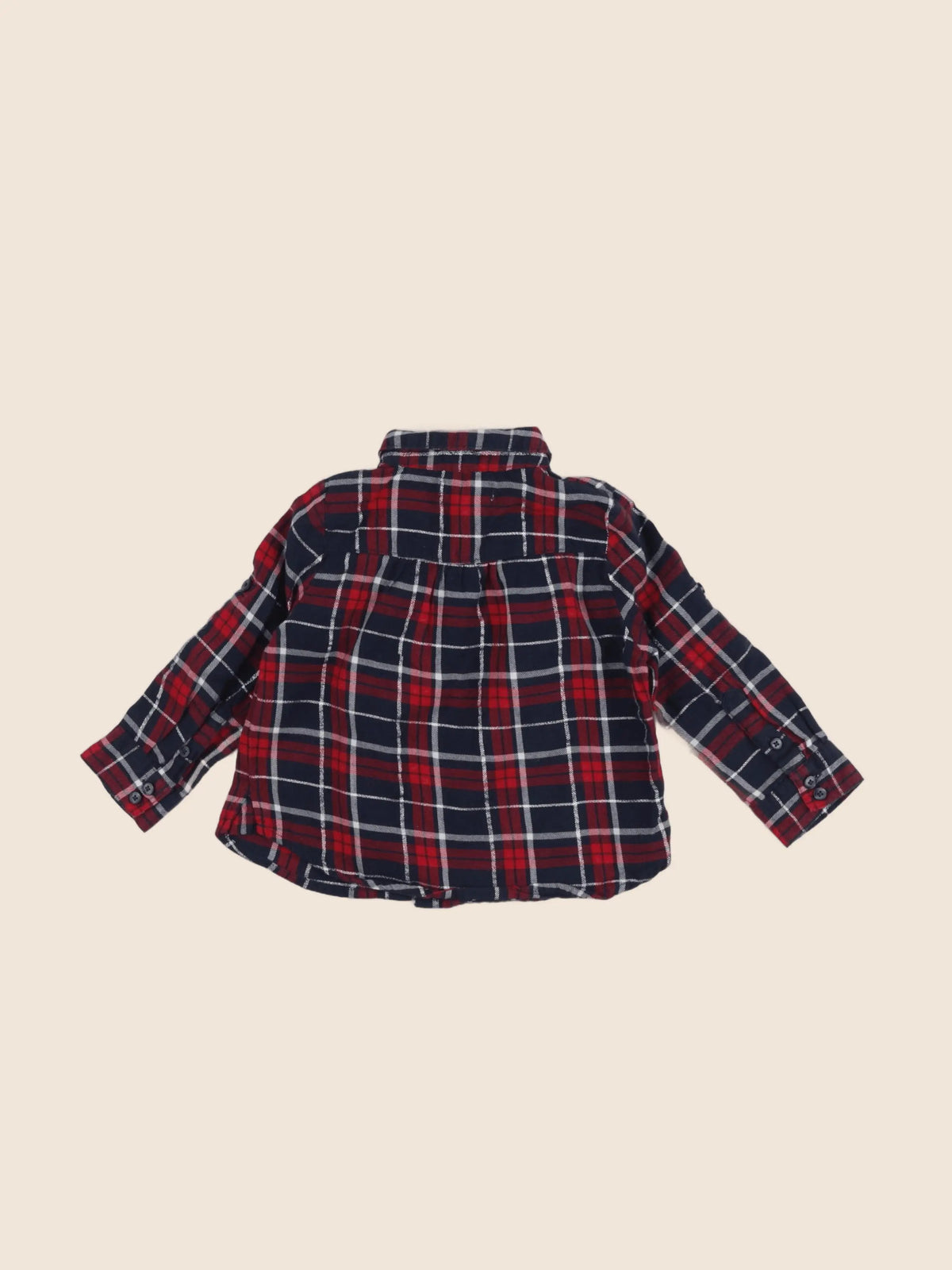 Vertbaudet - blouse bleu, rouge - 2 ans