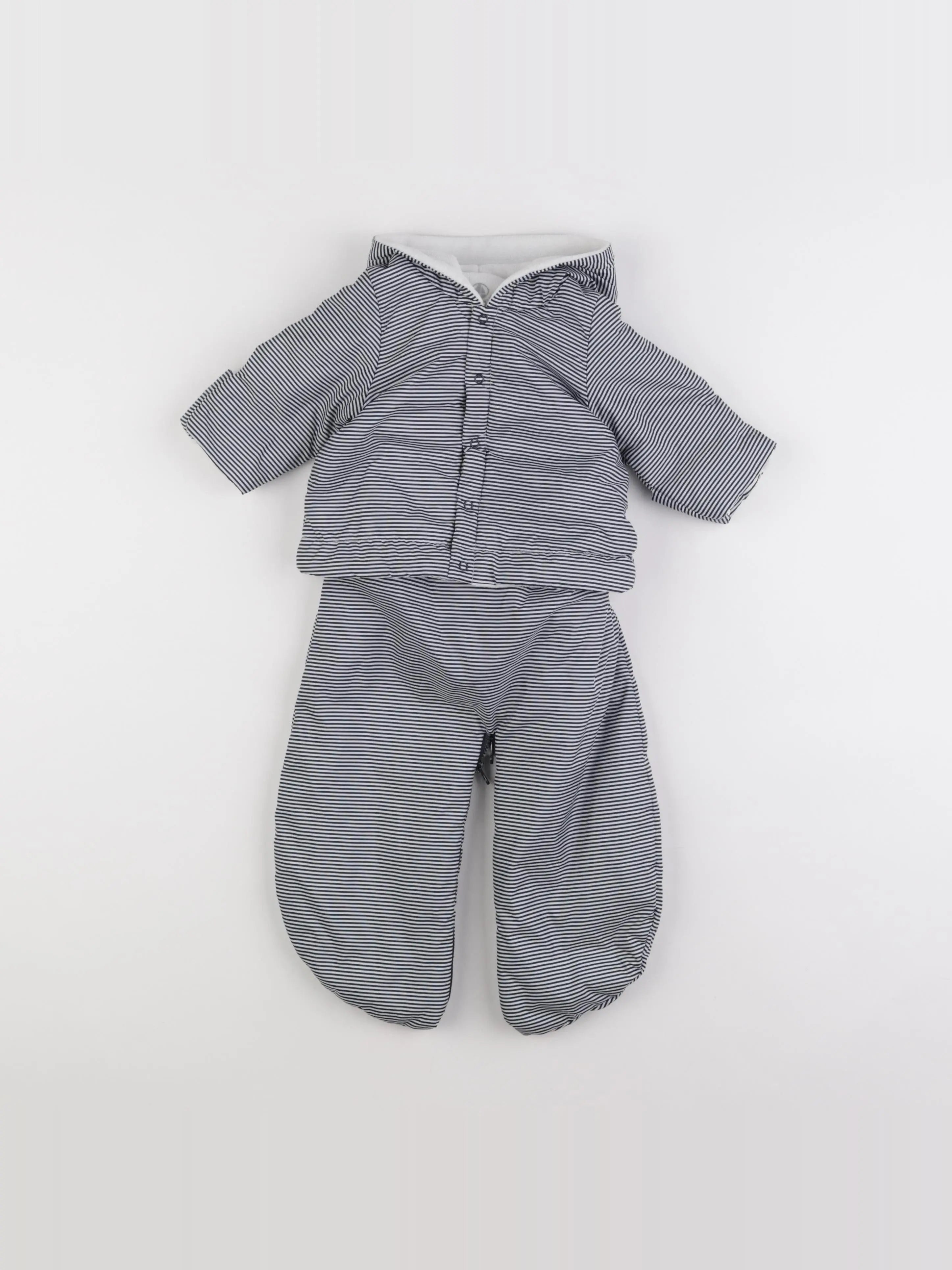 Petit Bateau - combi-pilote pantalon amovible bleu, blanc - 6 mois