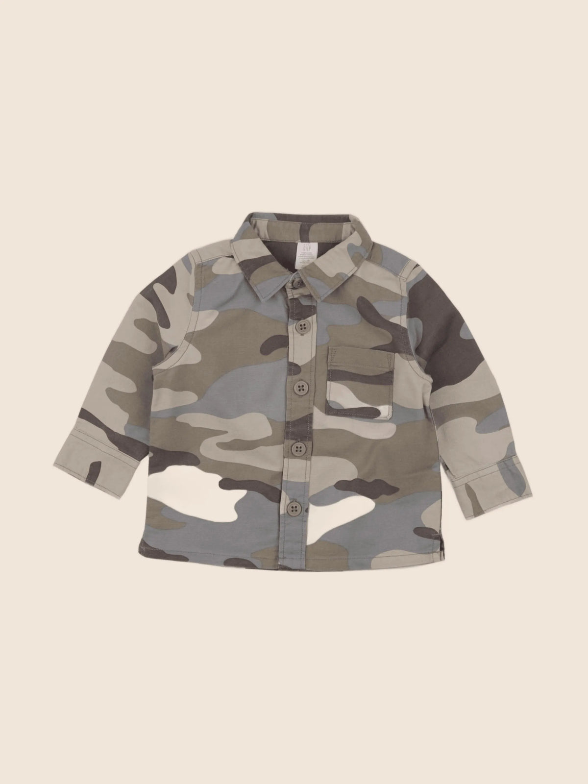 GAP - chemise beige, gris - 12/18 mois