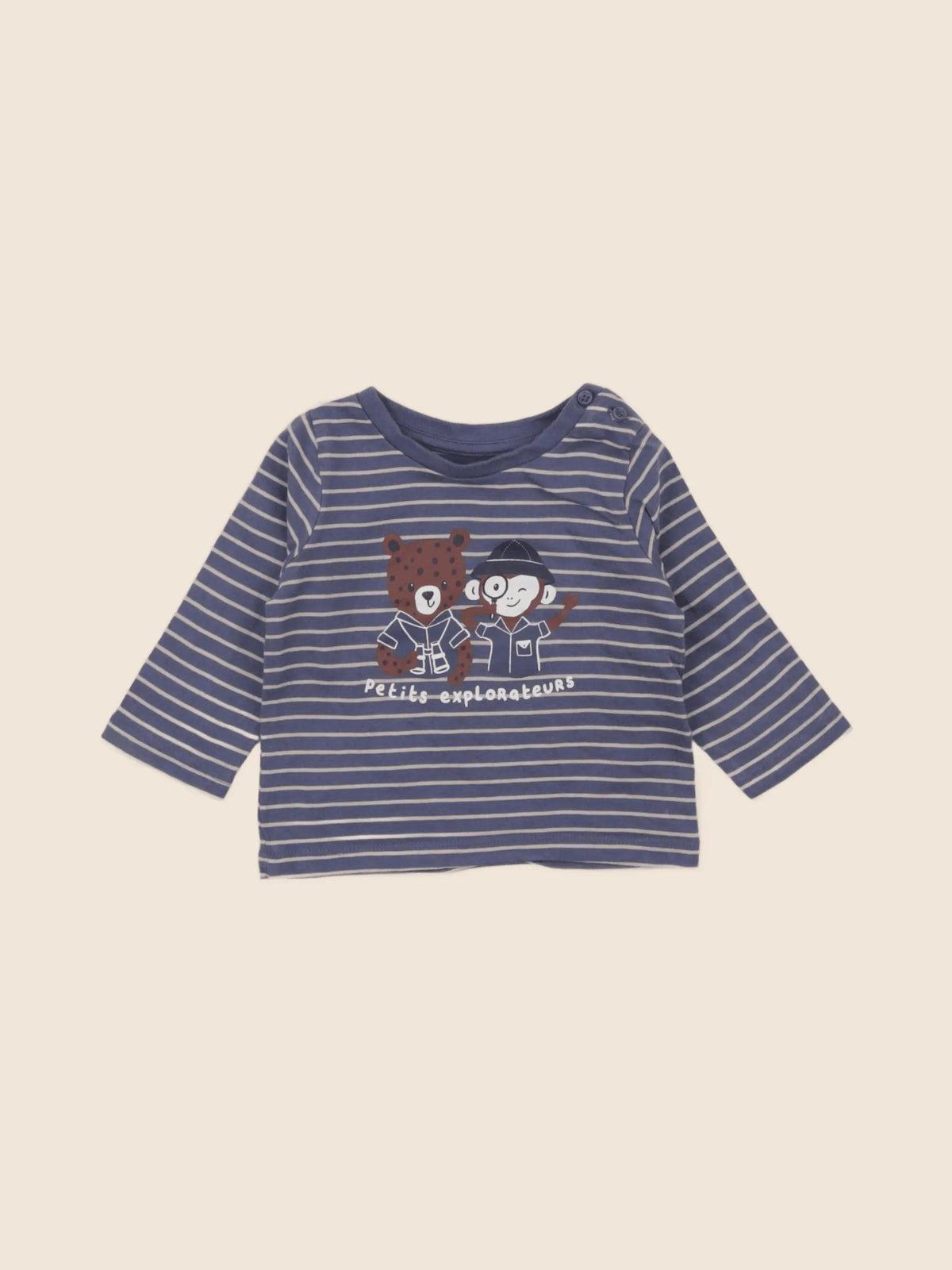 Vertbaudet - tee-shirt bleu - 3 mois