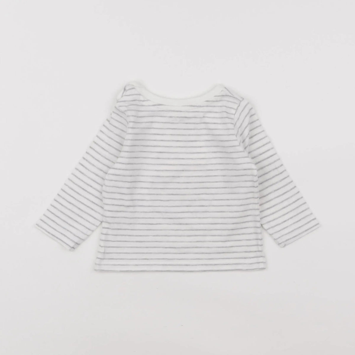 Vertbaudet - tee-shirt blanc, gris - 6 mois