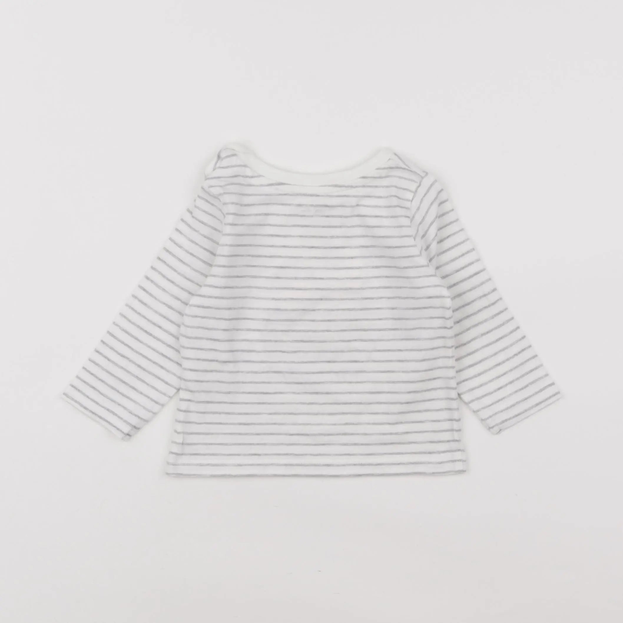 Vertbaudet - tee-shirt blanc, gris - 6 mois