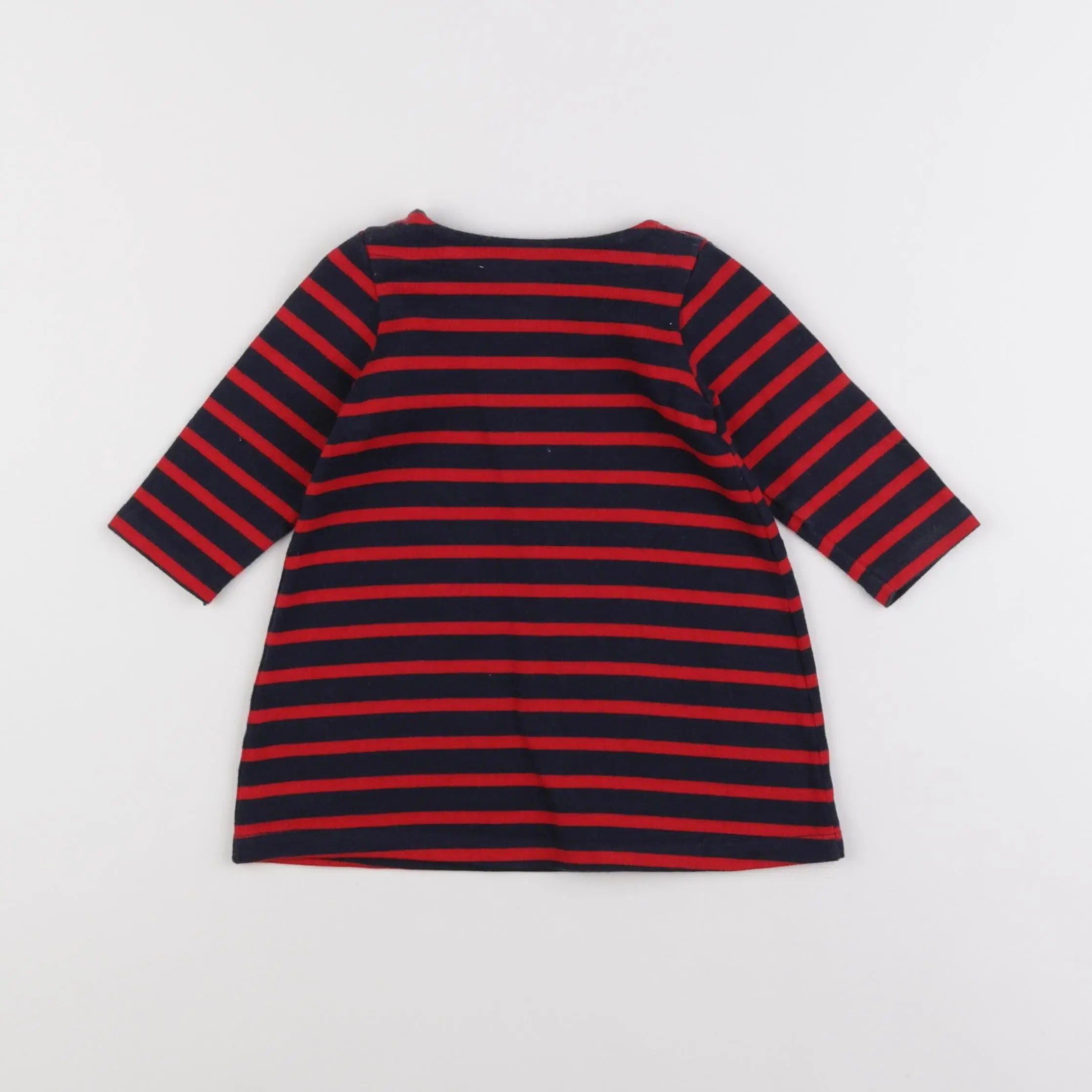Petit Bateau - robe bleu, rouge - 6 mois
