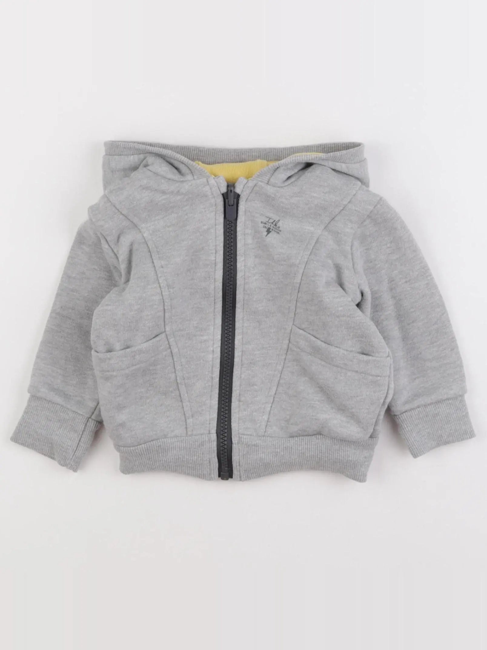IKKS - sweat réversible jaune, gris - 12 mois