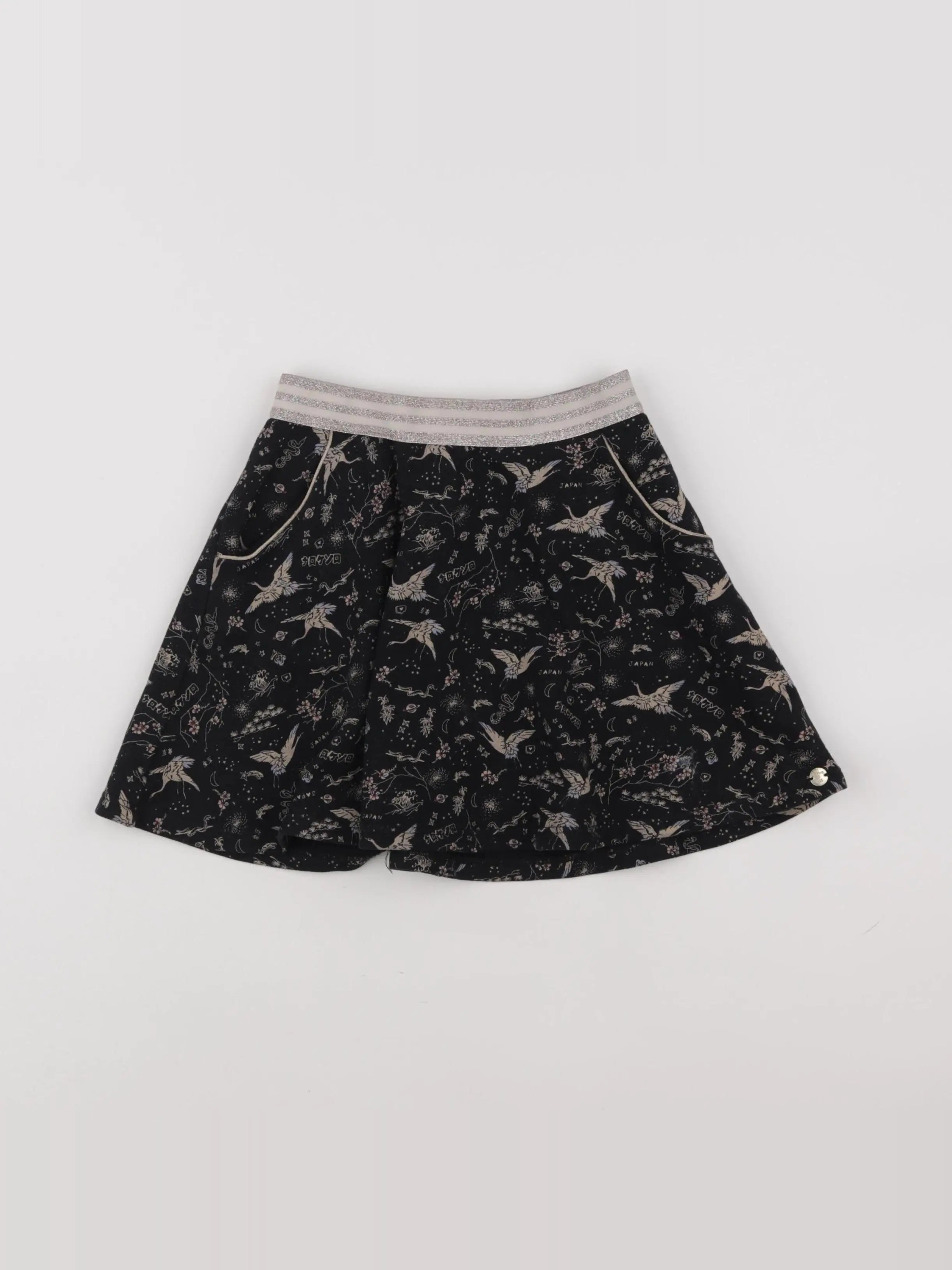 IKKS - jupe noir, beige - 6 ans