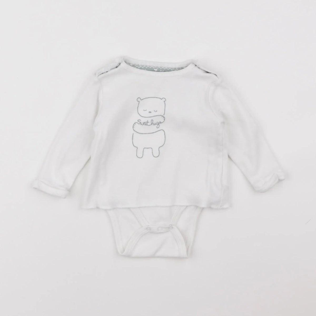 Vertbaudet - body tee-shirt blanc - 6 mois