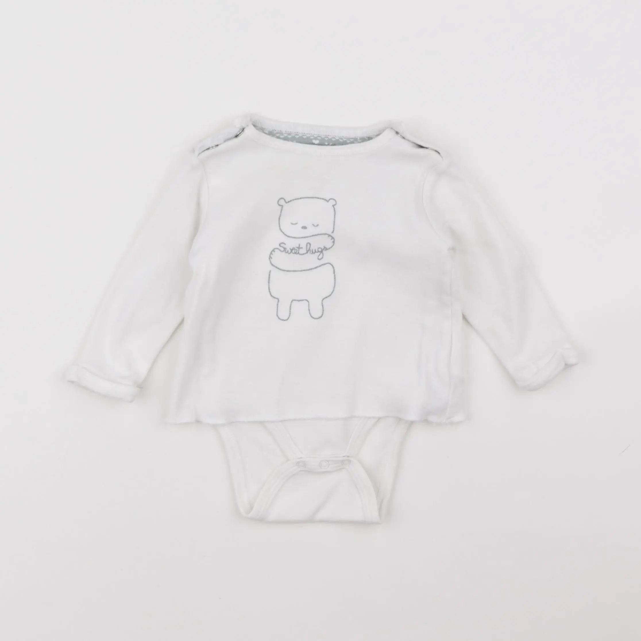 Vertbaudet - body tee-shirt blanc - 6 mois