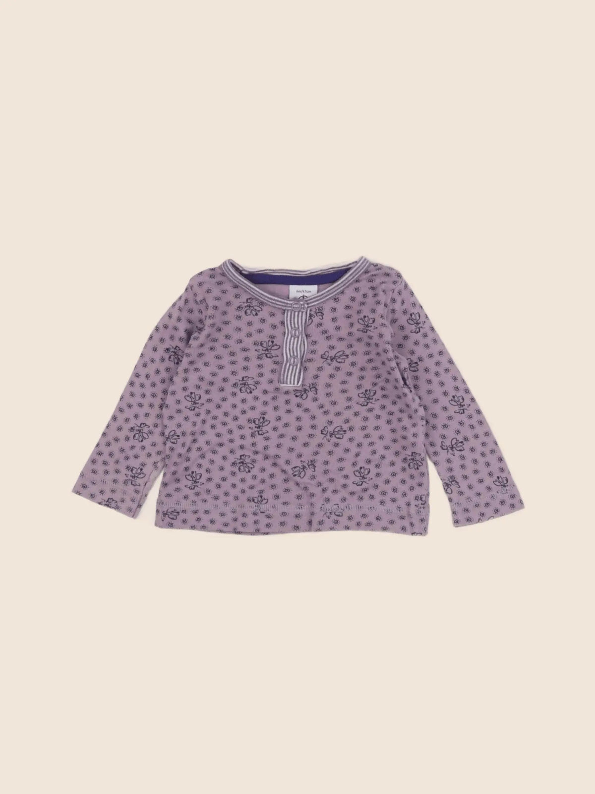 Petit Bateau - tee-shirt violet - 6 mois