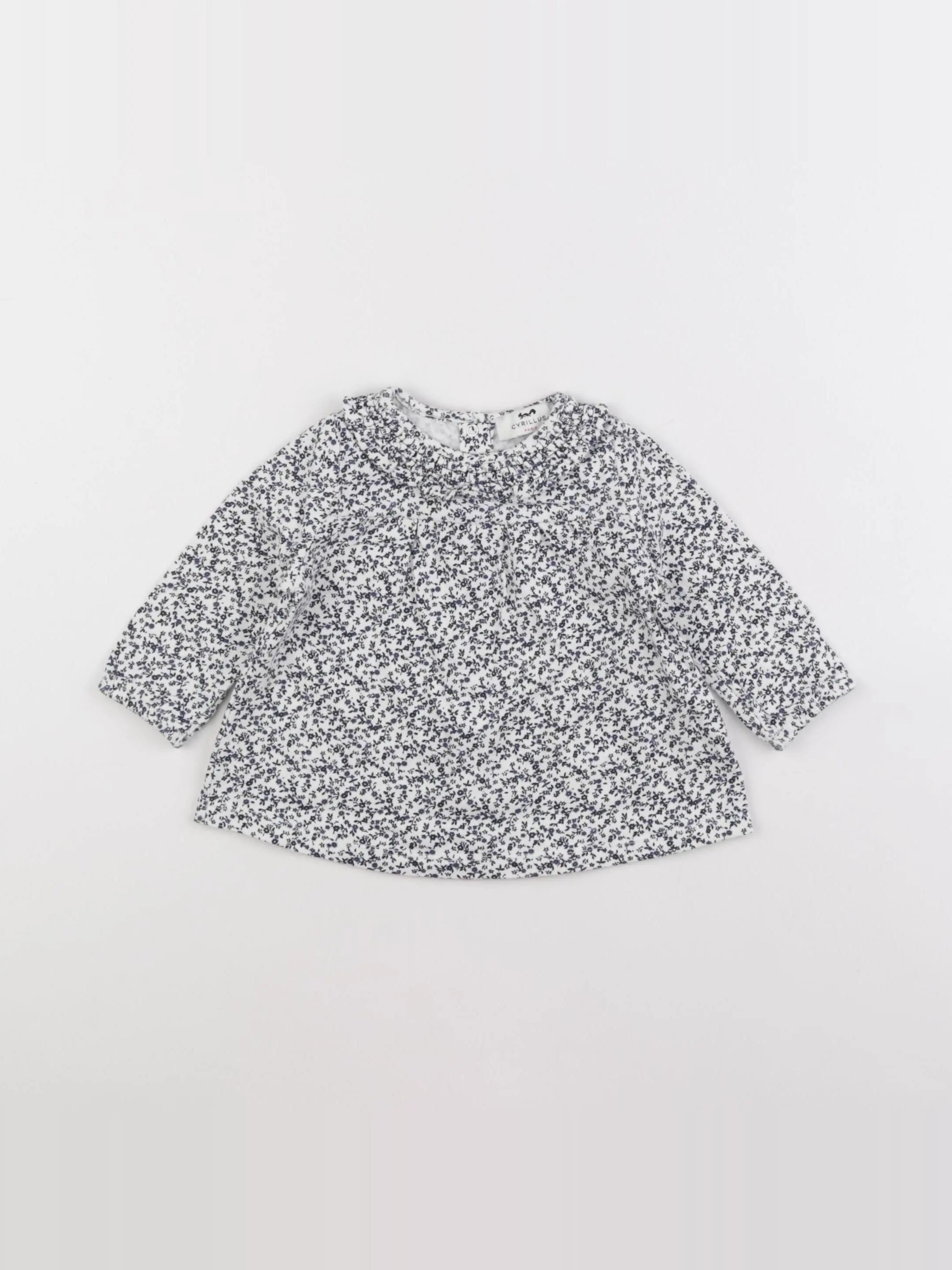 Cyrillus - tee-shirt blanc, bleu - 6 mois