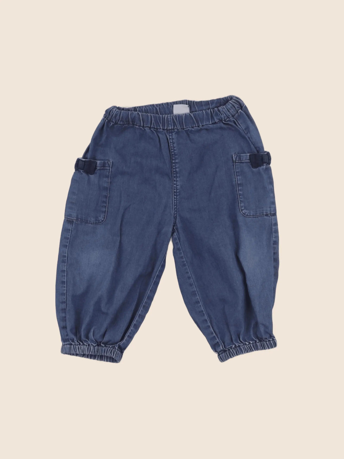 Petit Bateau - pantalon bleu - 12 mois