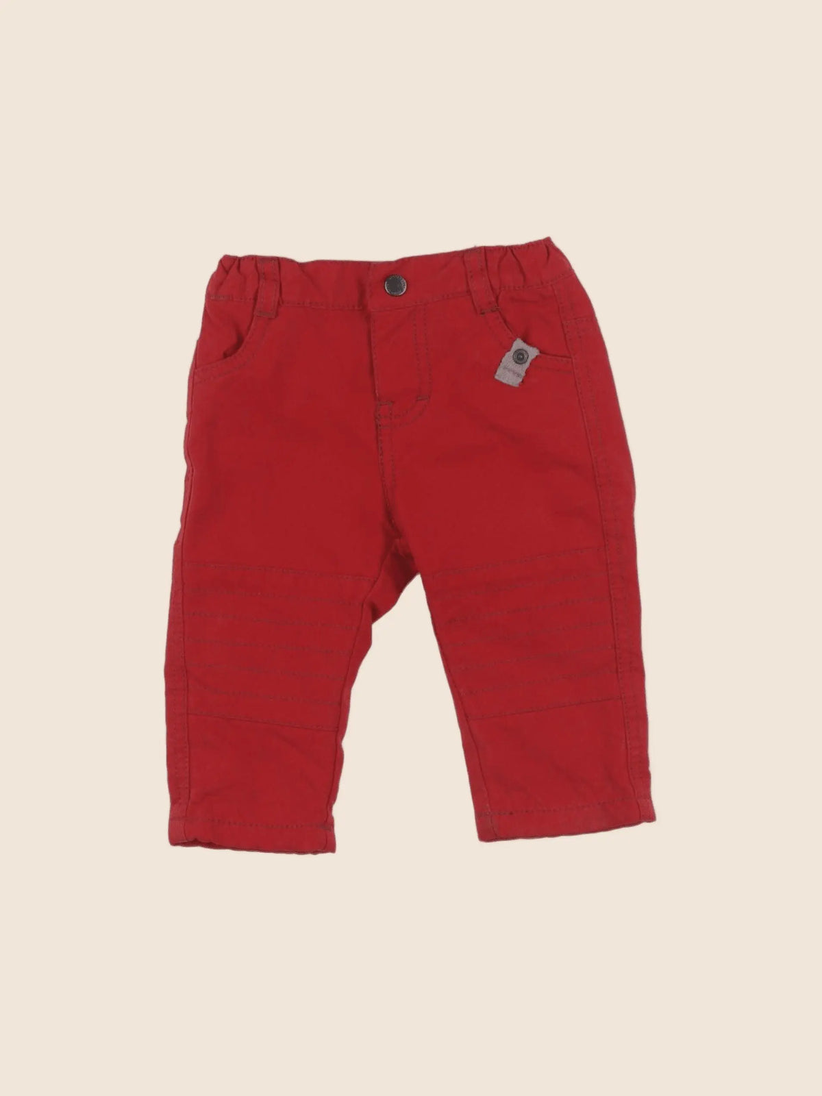 Vertbaudet - pantalon rouge - 6 mois