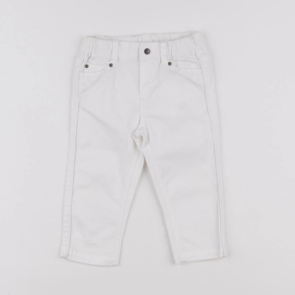 Petit Bateau - pantalon blanc - 12 mois