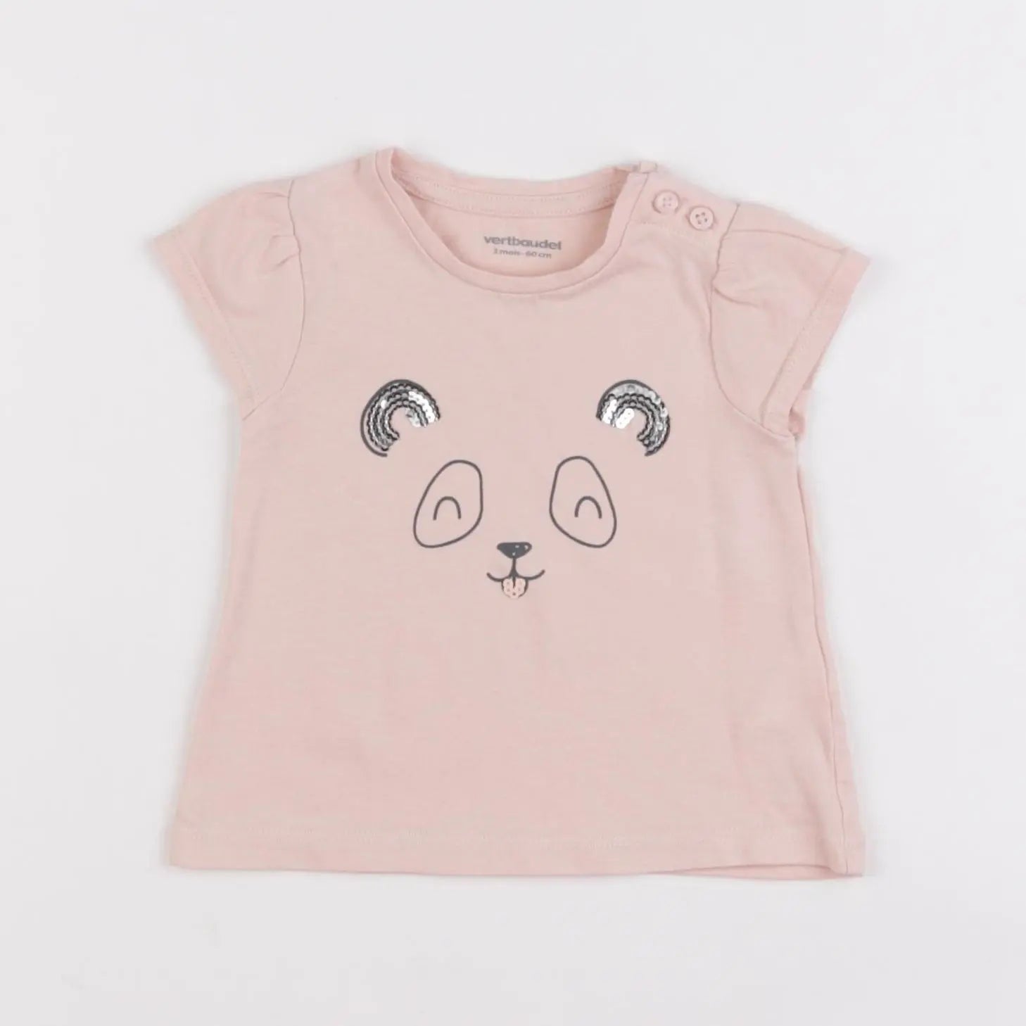 Vertbaudet - tee-shirt rose - 3 mois
