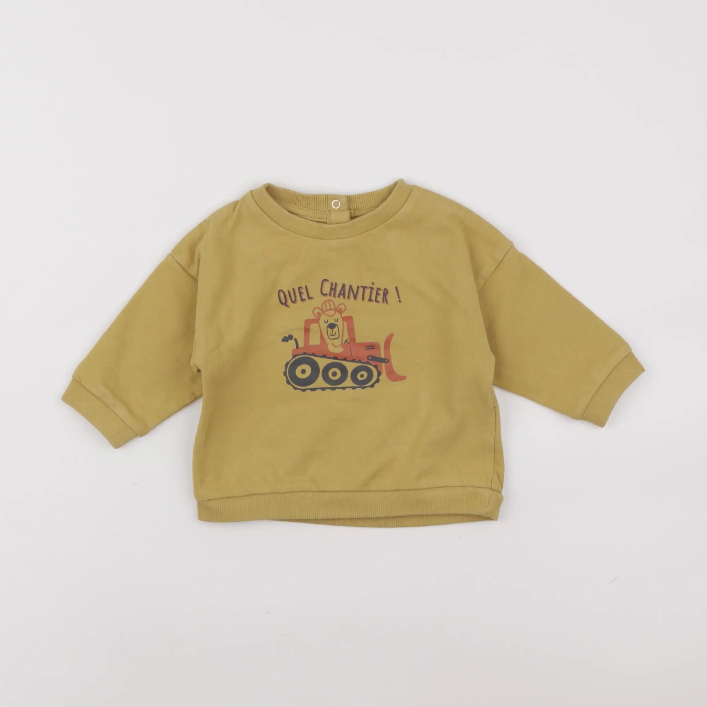 Vertbaudet - sweat jaune - 9 mois