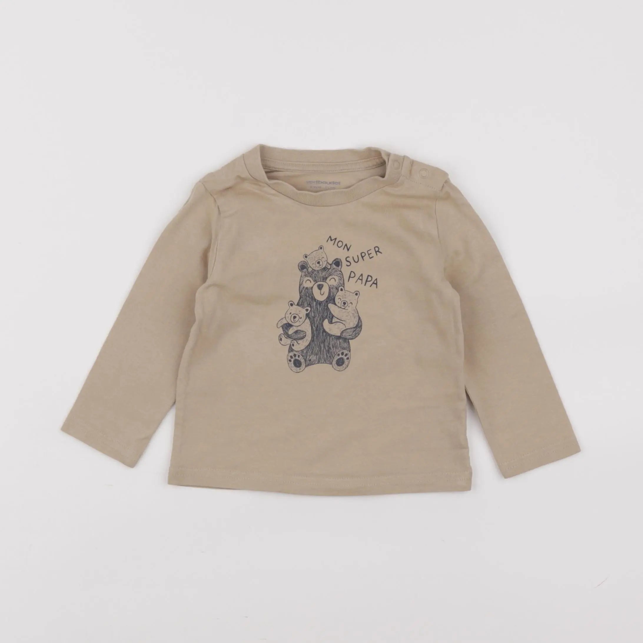 Vertbaudet - tee-shirt marron - 9 mois