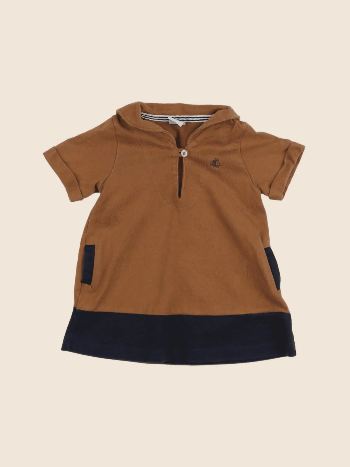 Petit Bateau - robe marron - 6 mois