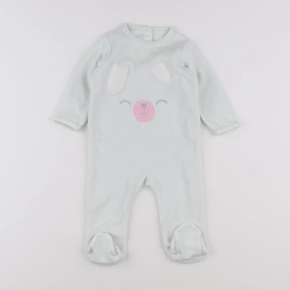 Vertbaudet - pyjama velours vert - 6 mois