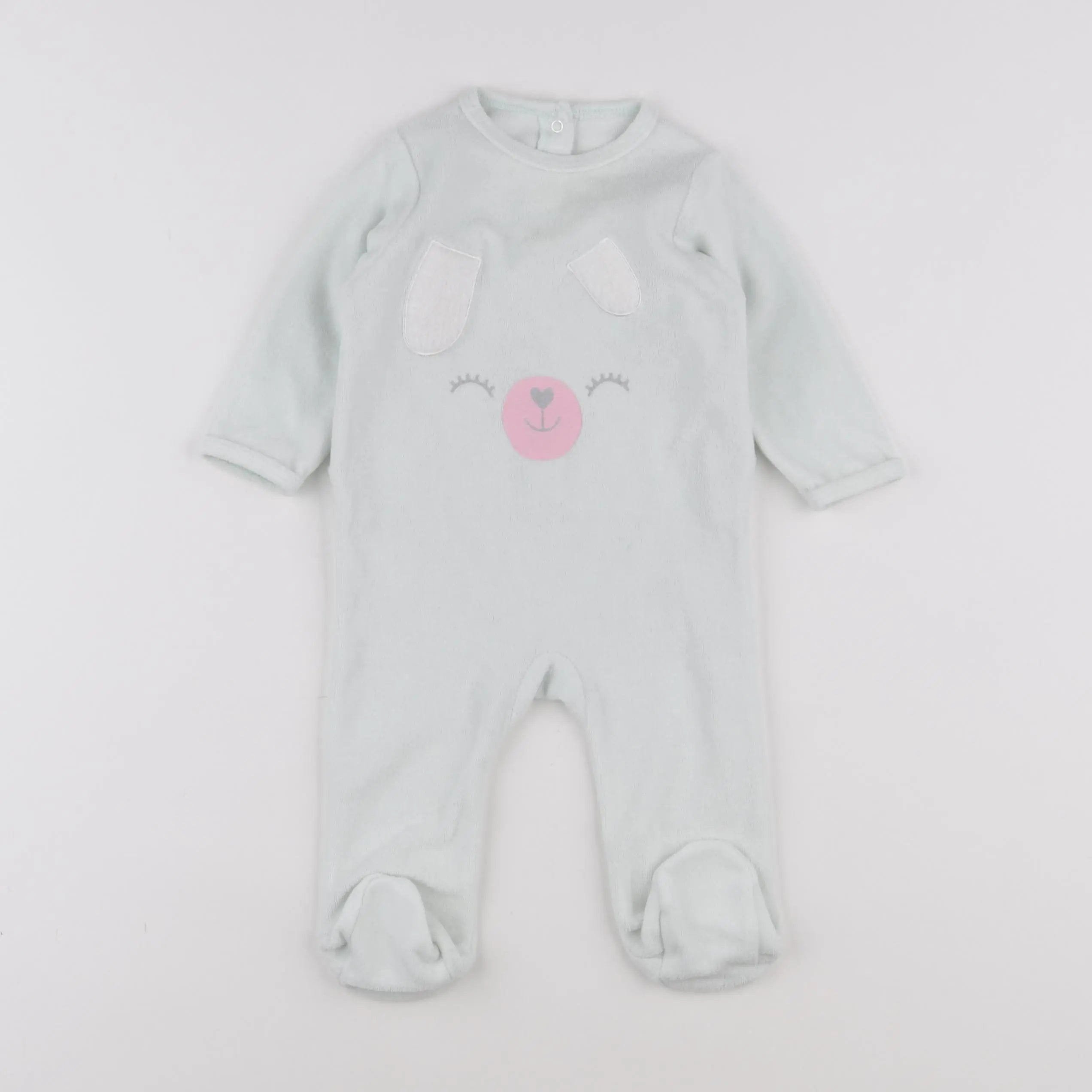 Vertbaudet - pyjama velours vert - 6 mois