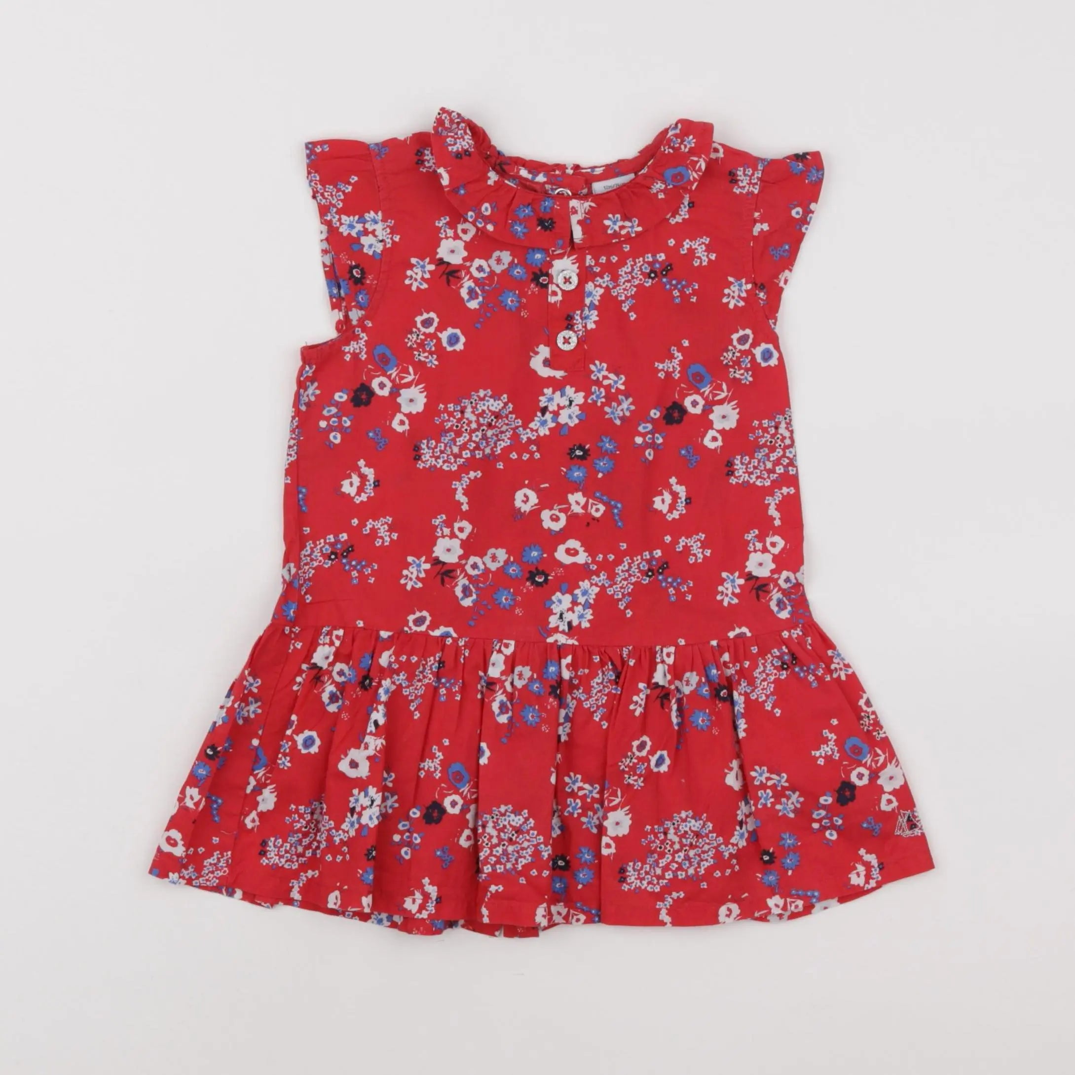Petit Bateau - robe rouge - 12 mois