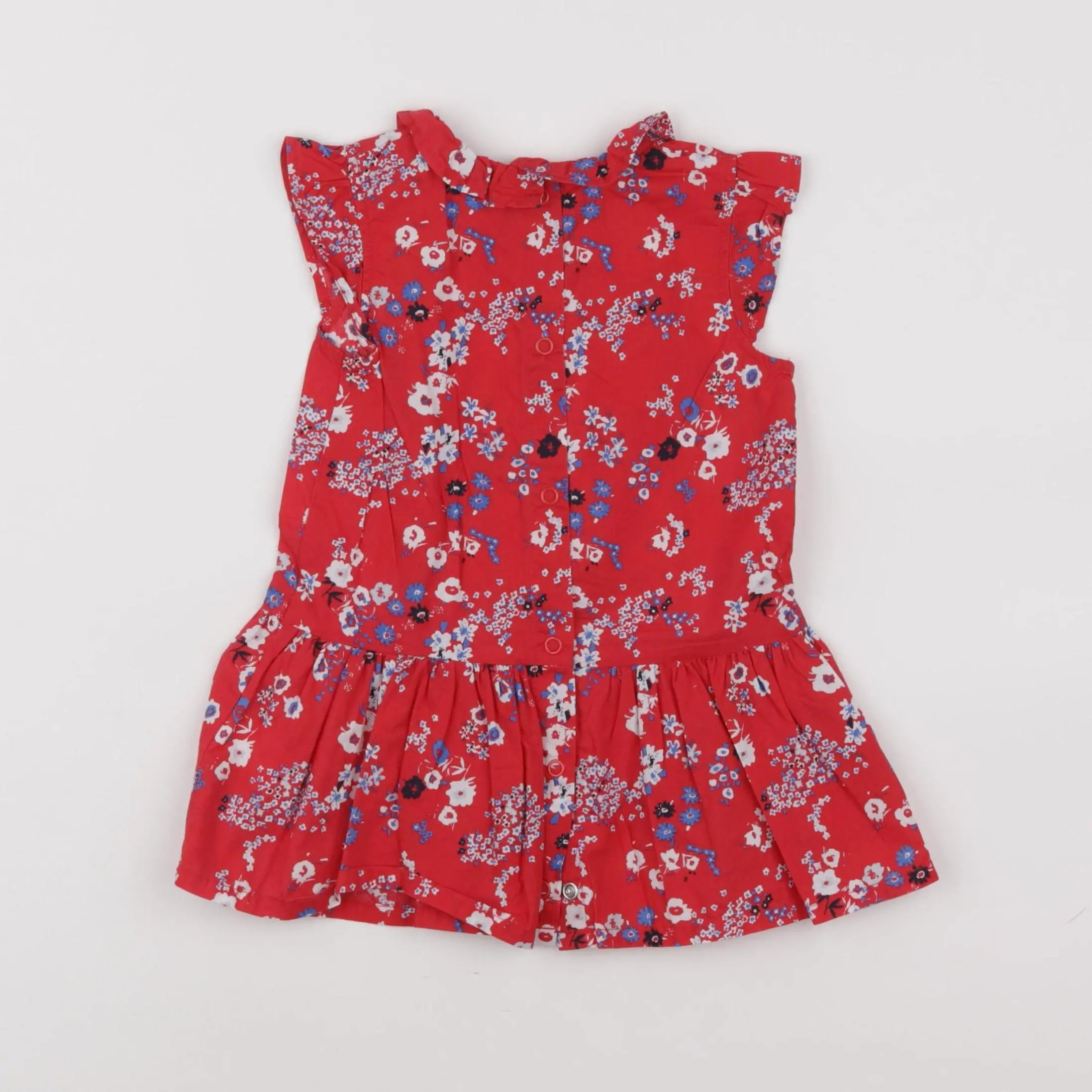 Petit Bateau - robe rouge - 12 mois