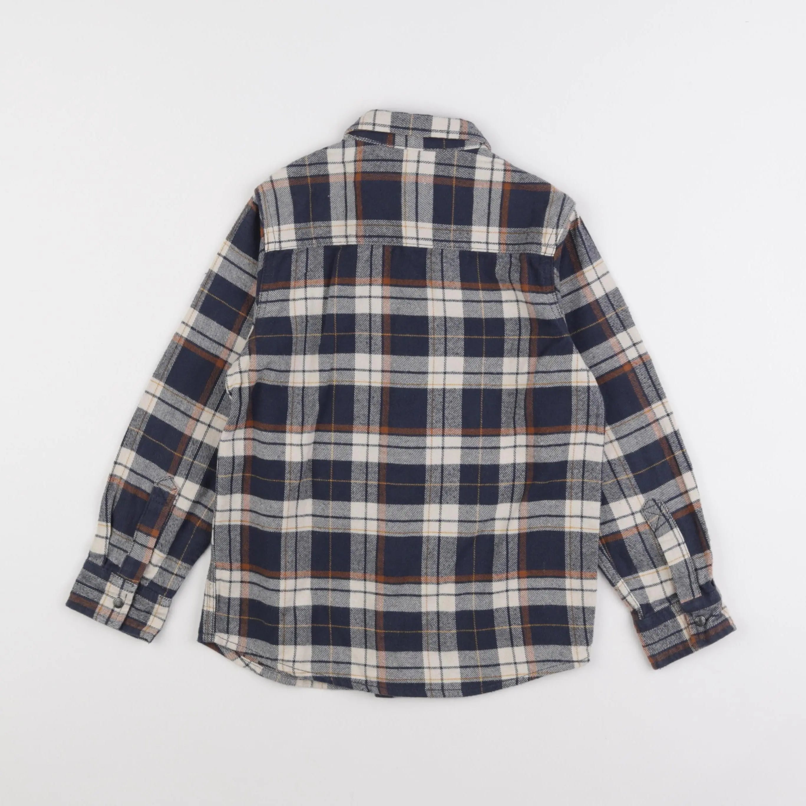 Vertbaudet - chemise beige, bleu - 8 ans