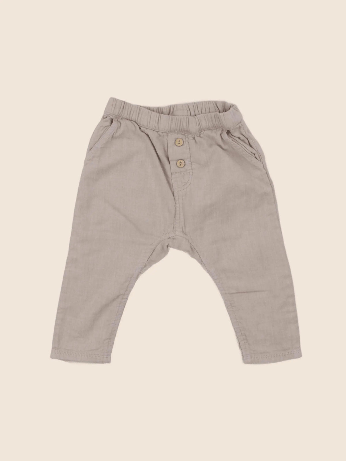 H&M - sarouel beige - 6/9 mois