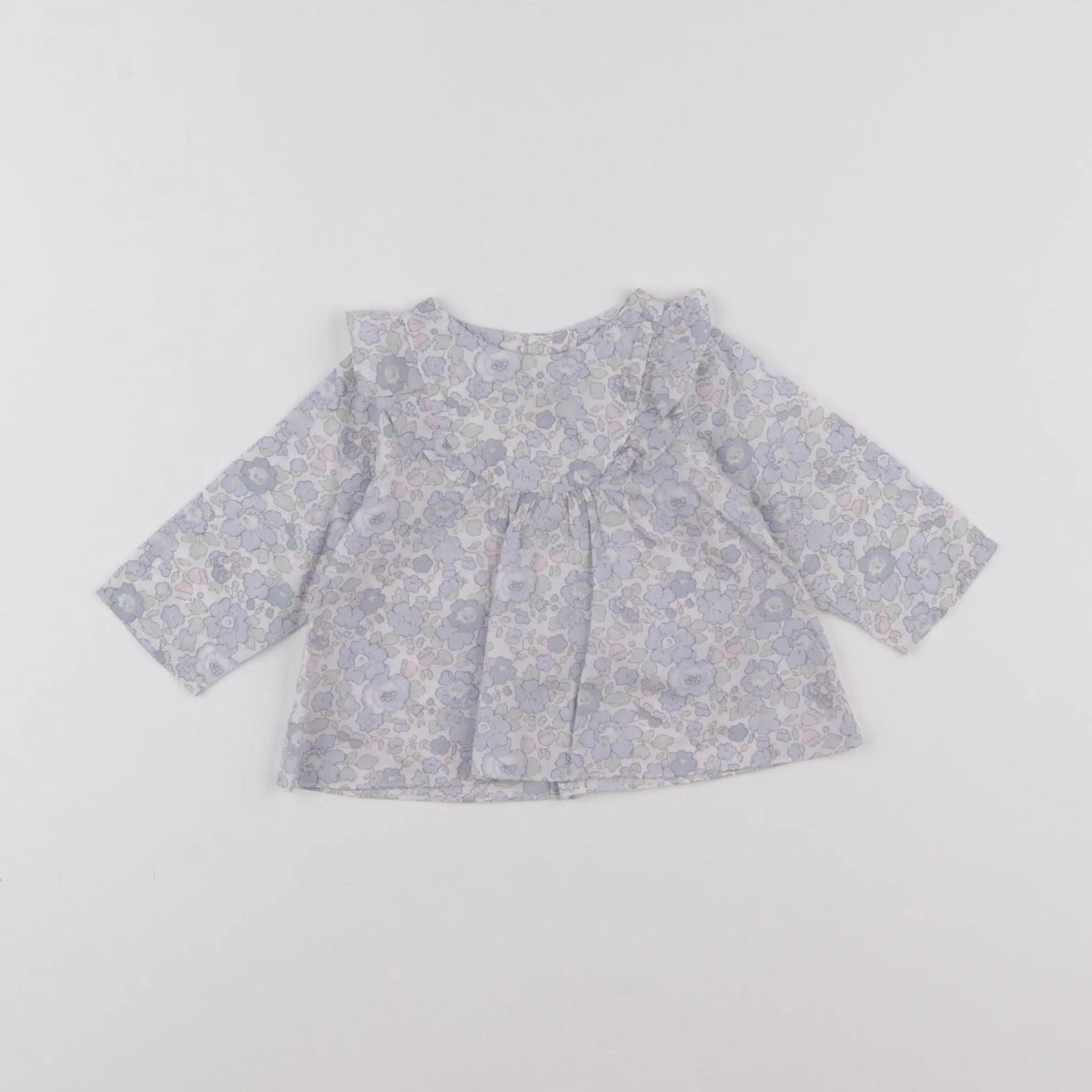 Jacadi - blouse liberty blanc, bleu - 6 mois
