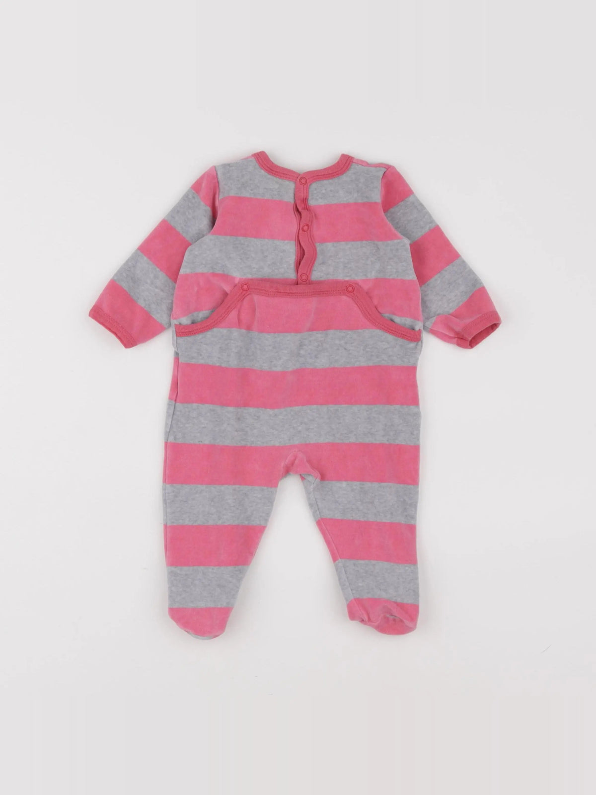 Petit Bateau - pyjama velours rose - 6 mois