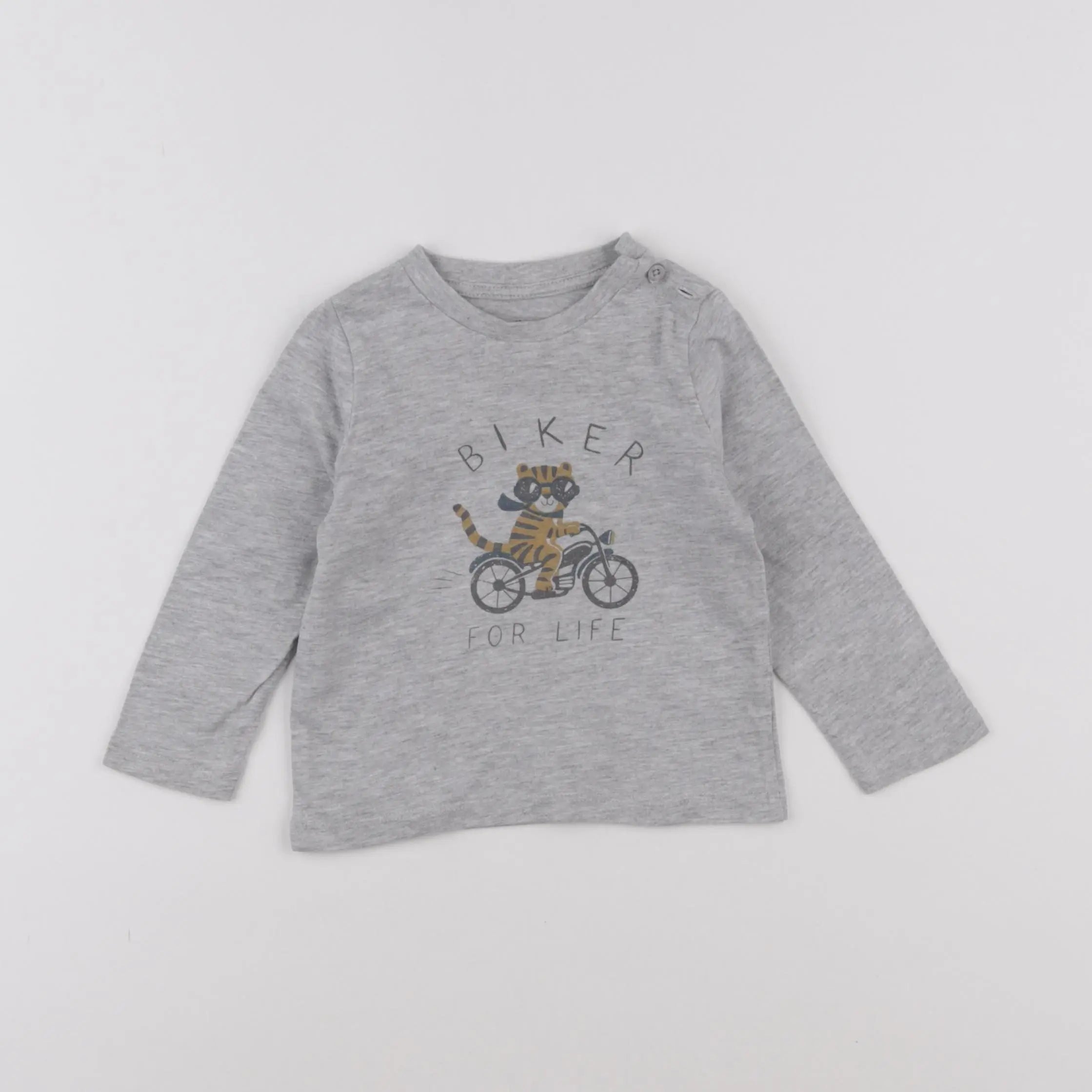 Vertbaudet - tee-shirt gris - 12 mois